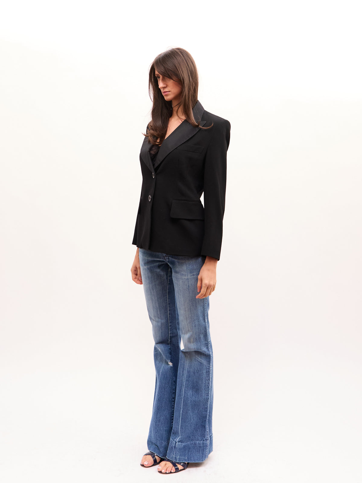 Donna Karan Black Lapel Blazer