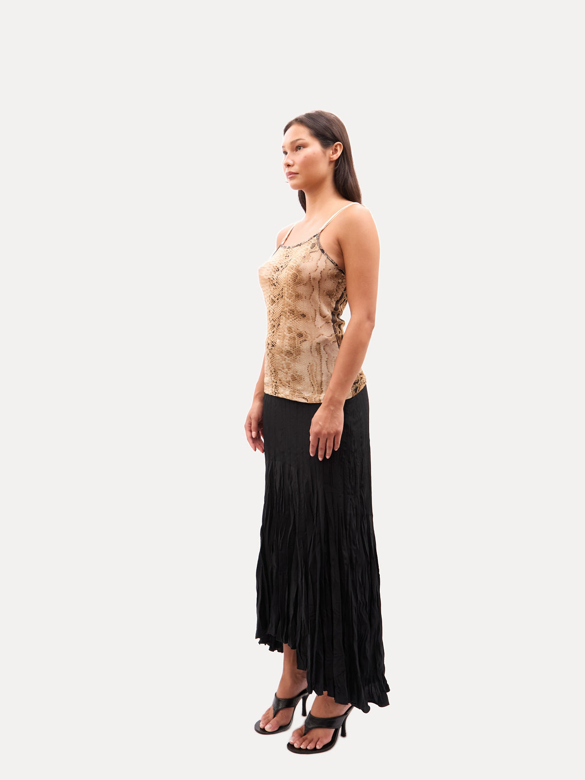 2000s Just Cavalli Gold Snake Print Tank