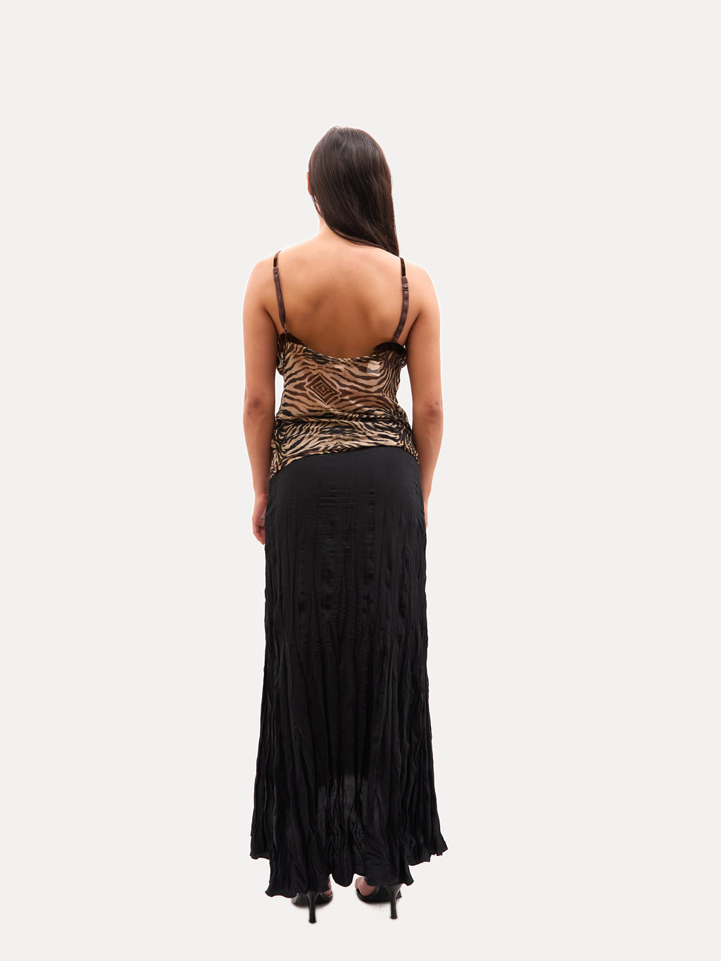 2000s Roberto Cavalli Brown Zebra Print Tank