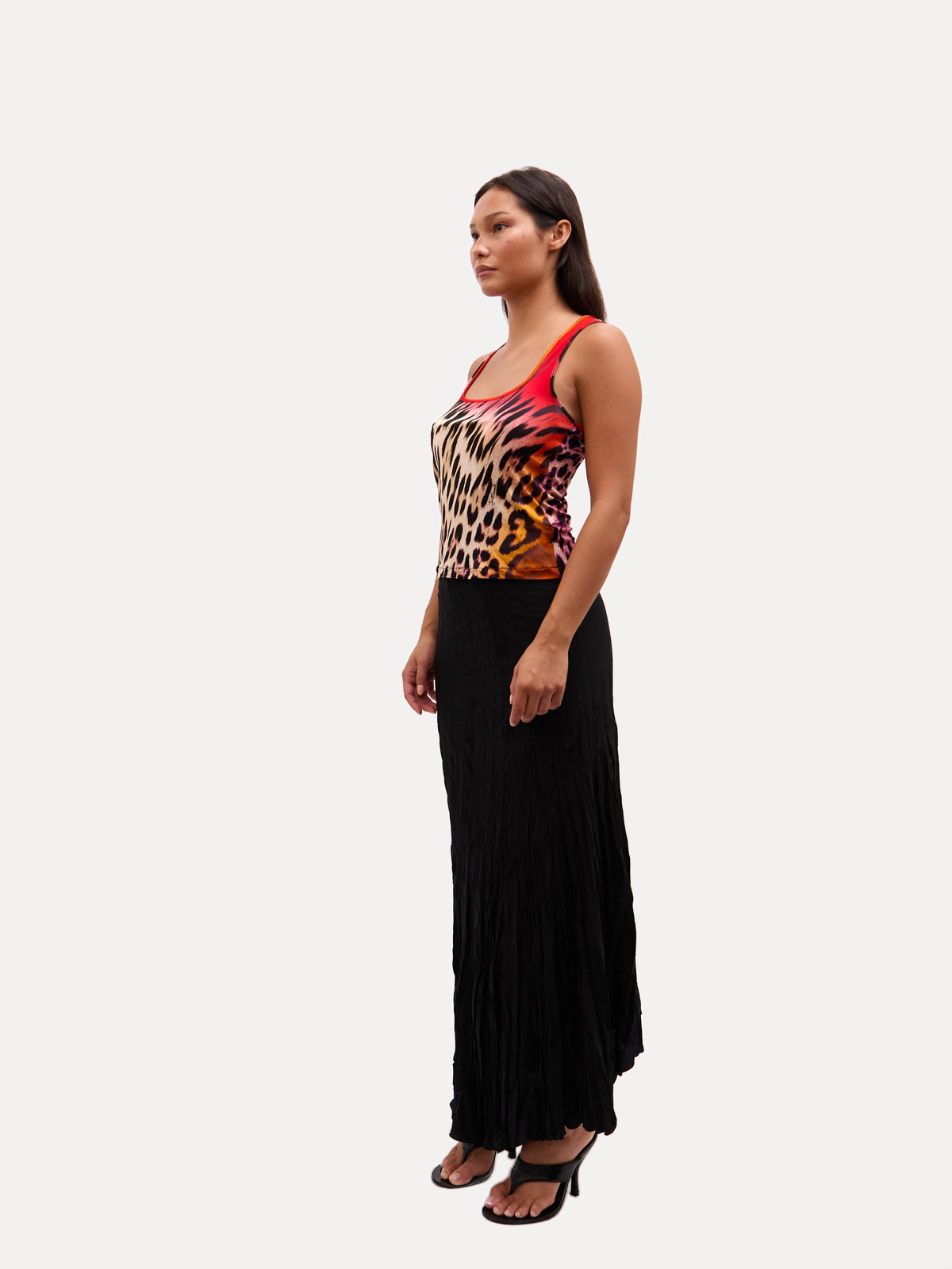 2000s Just Cavalli Multicolor Leopard Print Tank