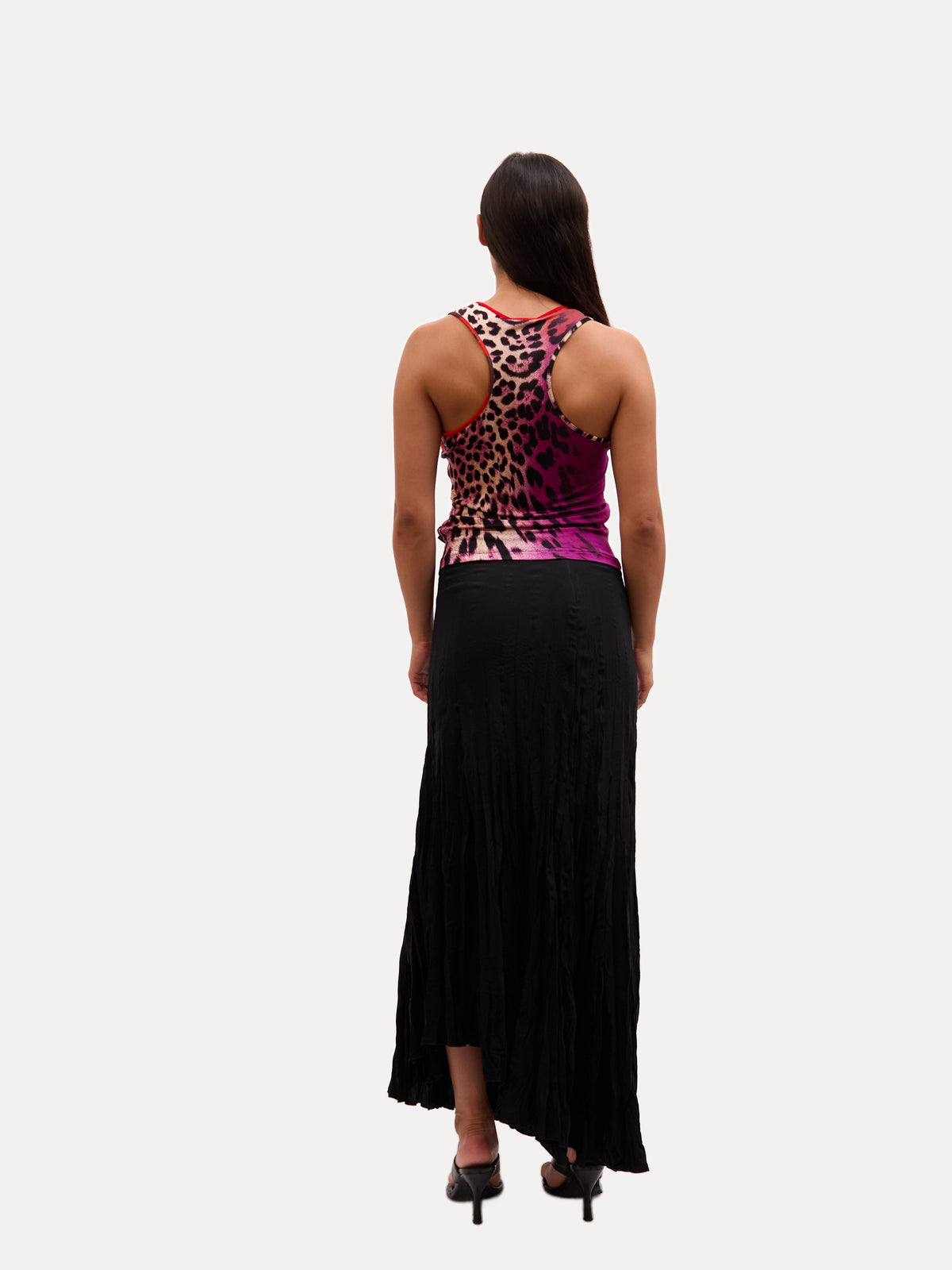 2000s Just Cavalli Multicolor Leopard Print Tank