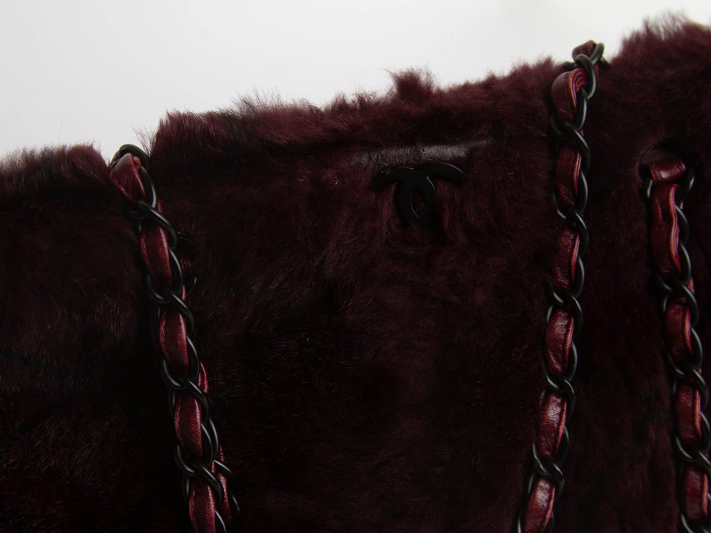 Chanel Rabbit Fur Lambskin Tote