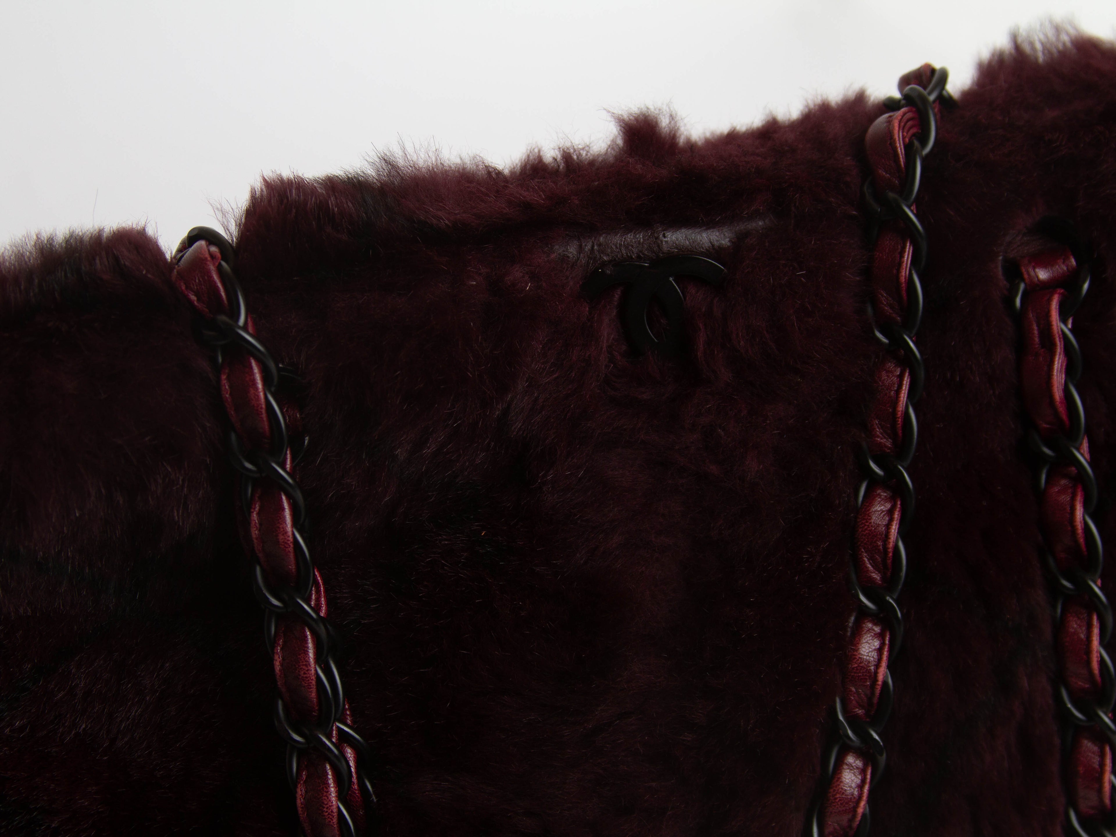 Chanel Rabbit Fur Lambskin Tote