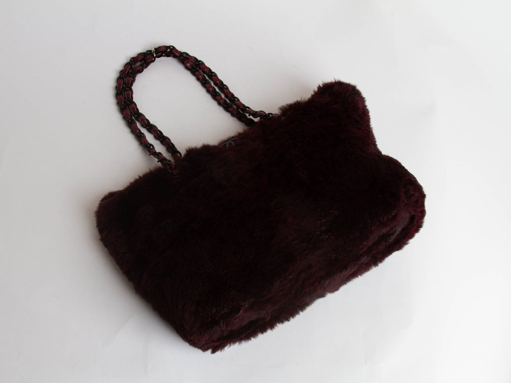 Chanel Rabbit Fur Lambskin Tote