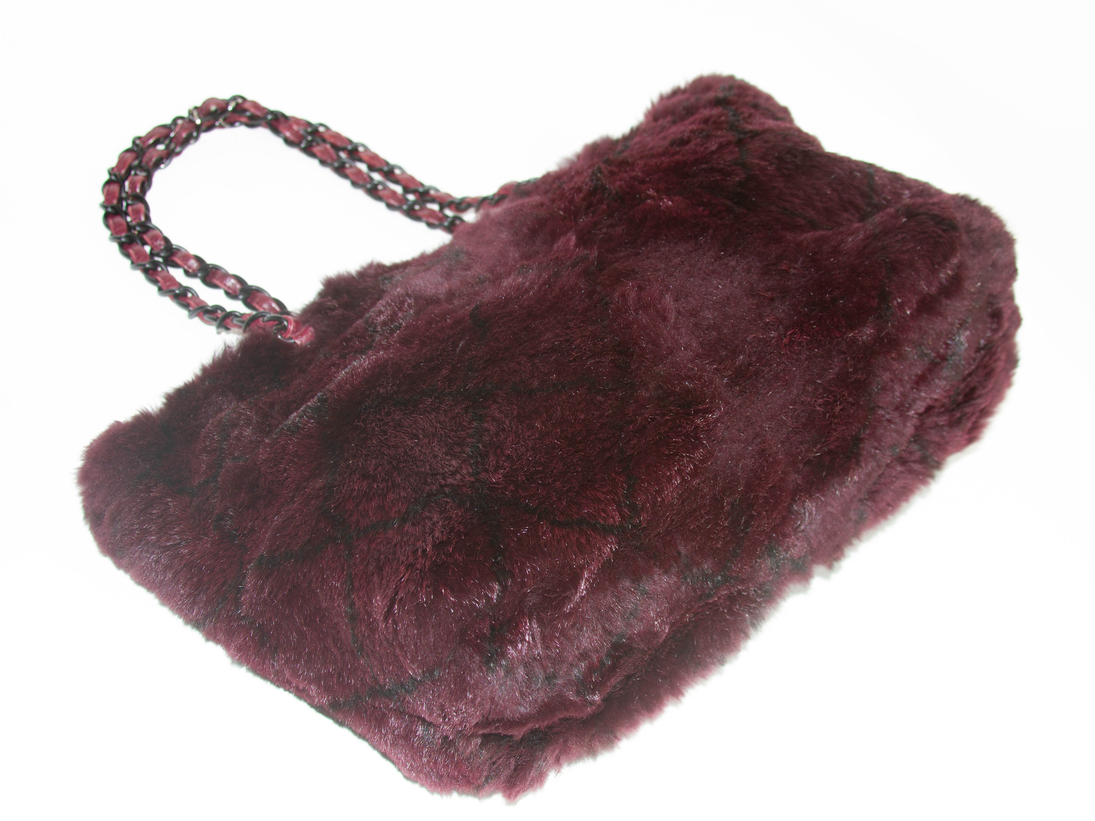 Chanel Rabbit Fur Lambskin Tote