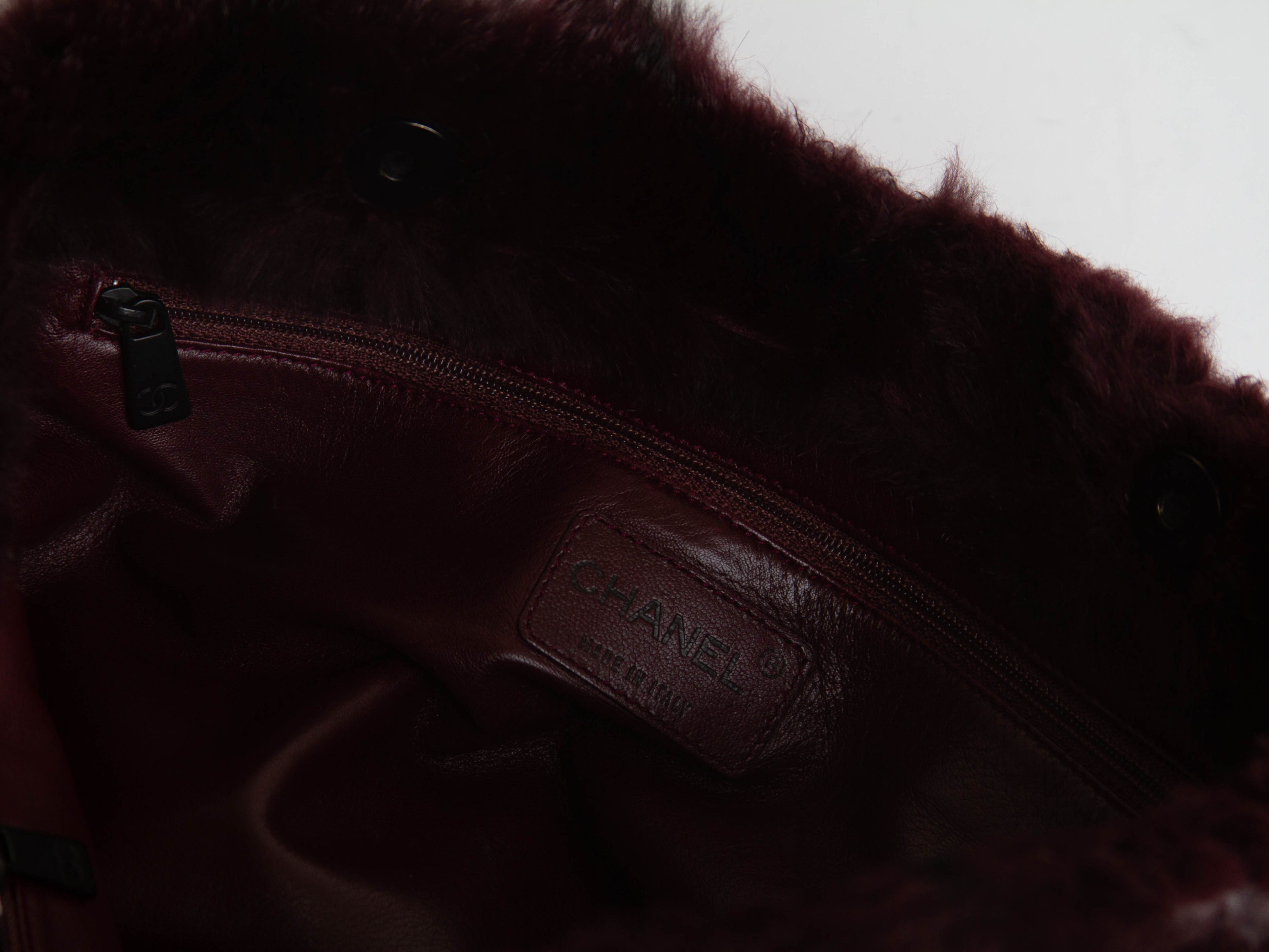 Chanel Rabbit Fur Lambskin Tote