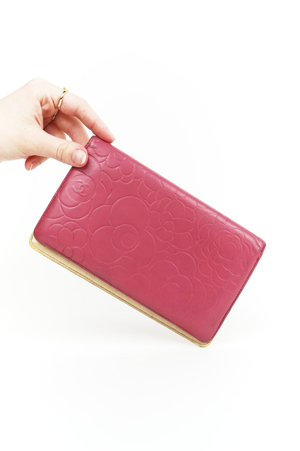 Bottega Gold Leather Weave Wallet