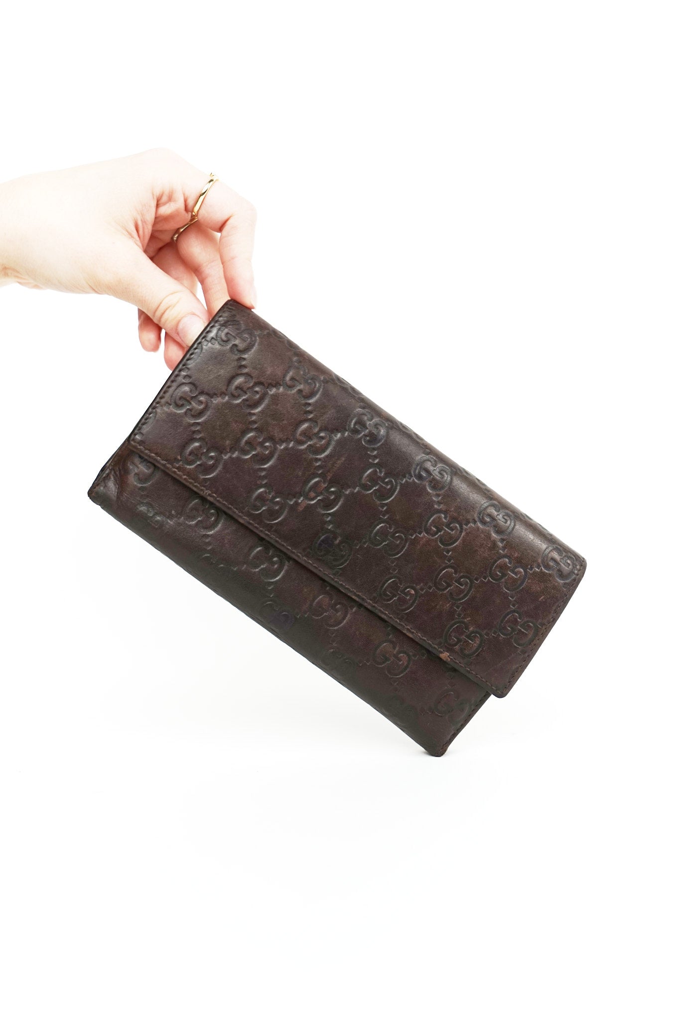 Gucci Brown GG Leather Wallet