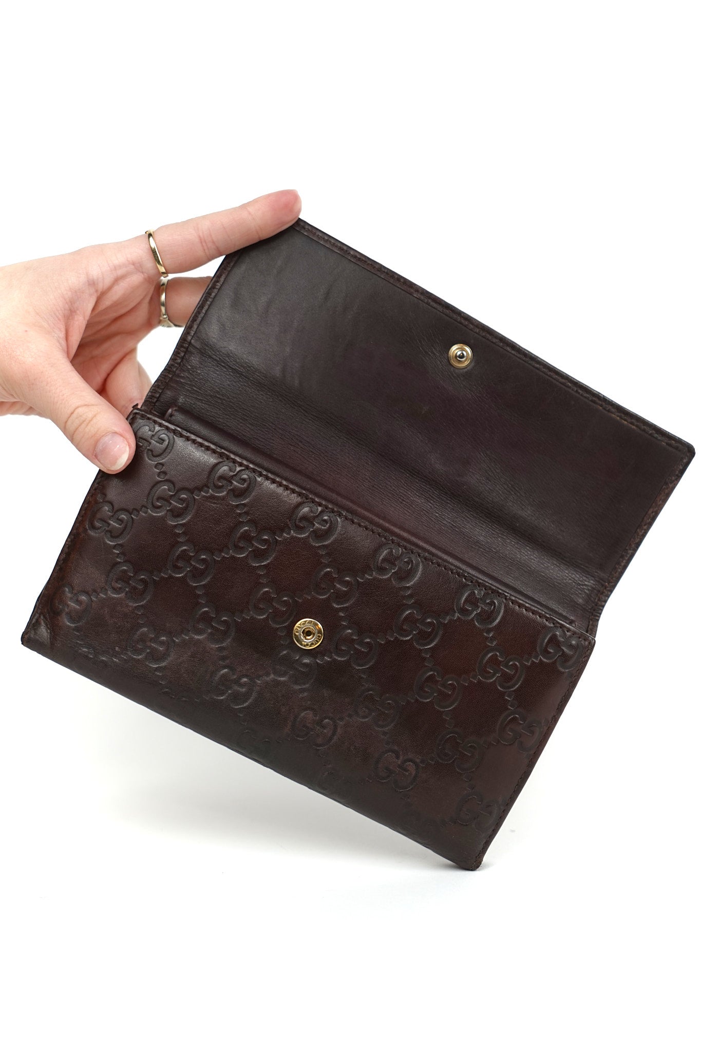 Gucci Brown GG Leather Wallet