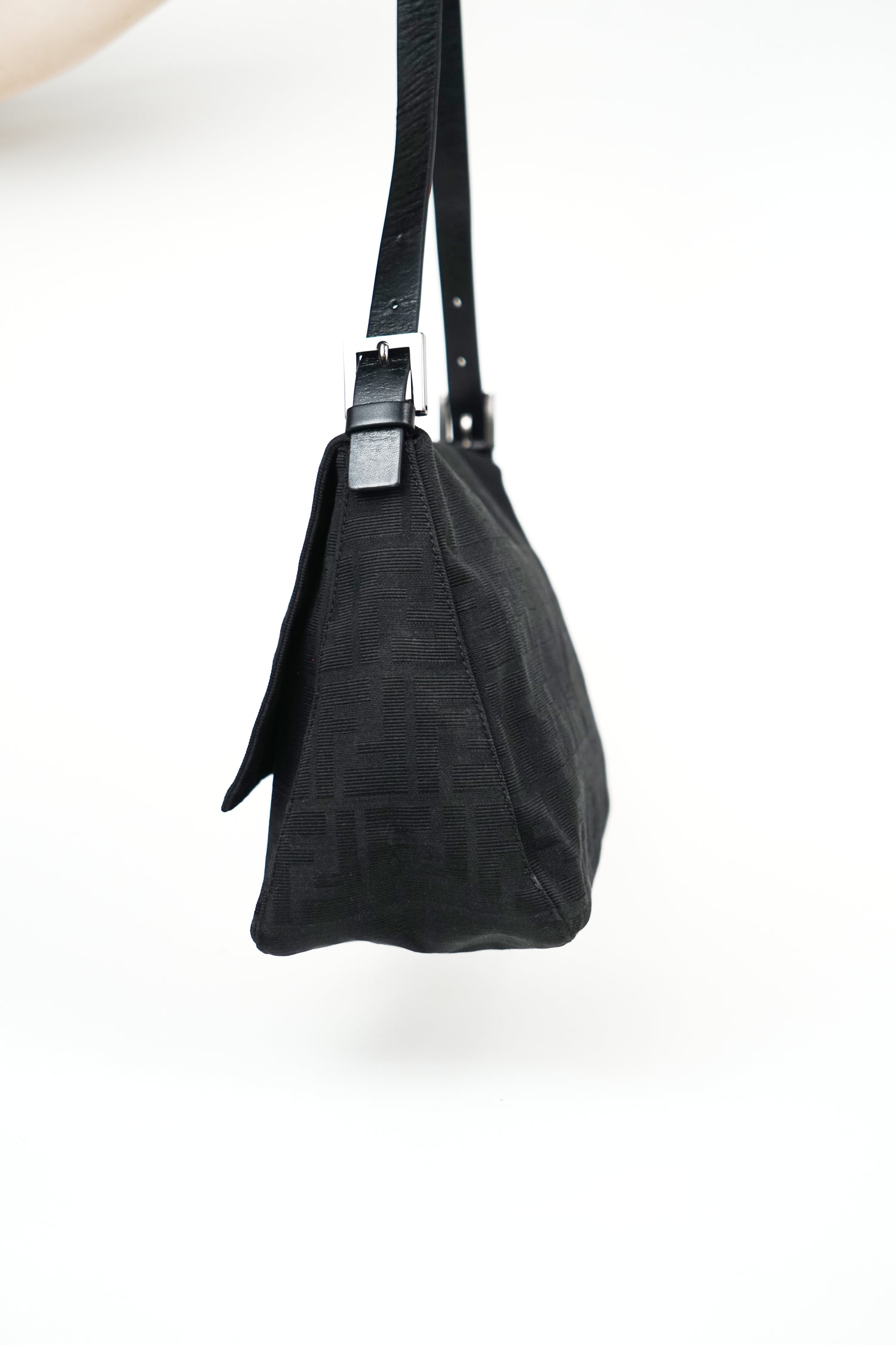 Fendi Black Zucca Canvas Mamma Bag
