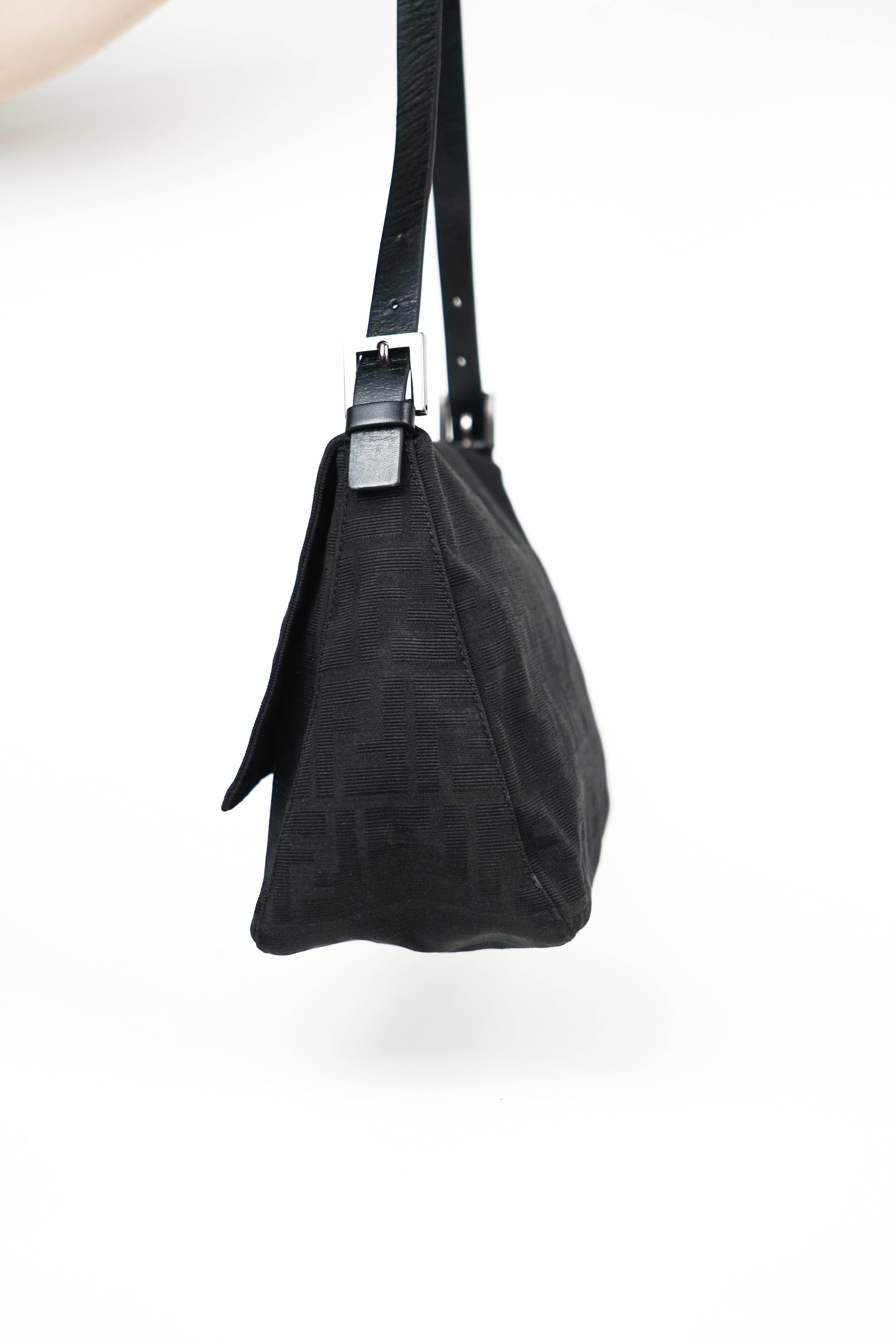 Fendi Black Zucca Canvas Mamma Bag