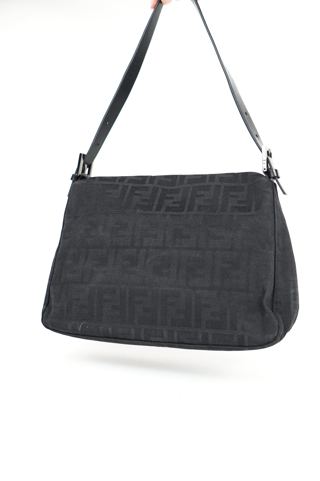 Fendi Black Zucca Canvas Mamma Bag