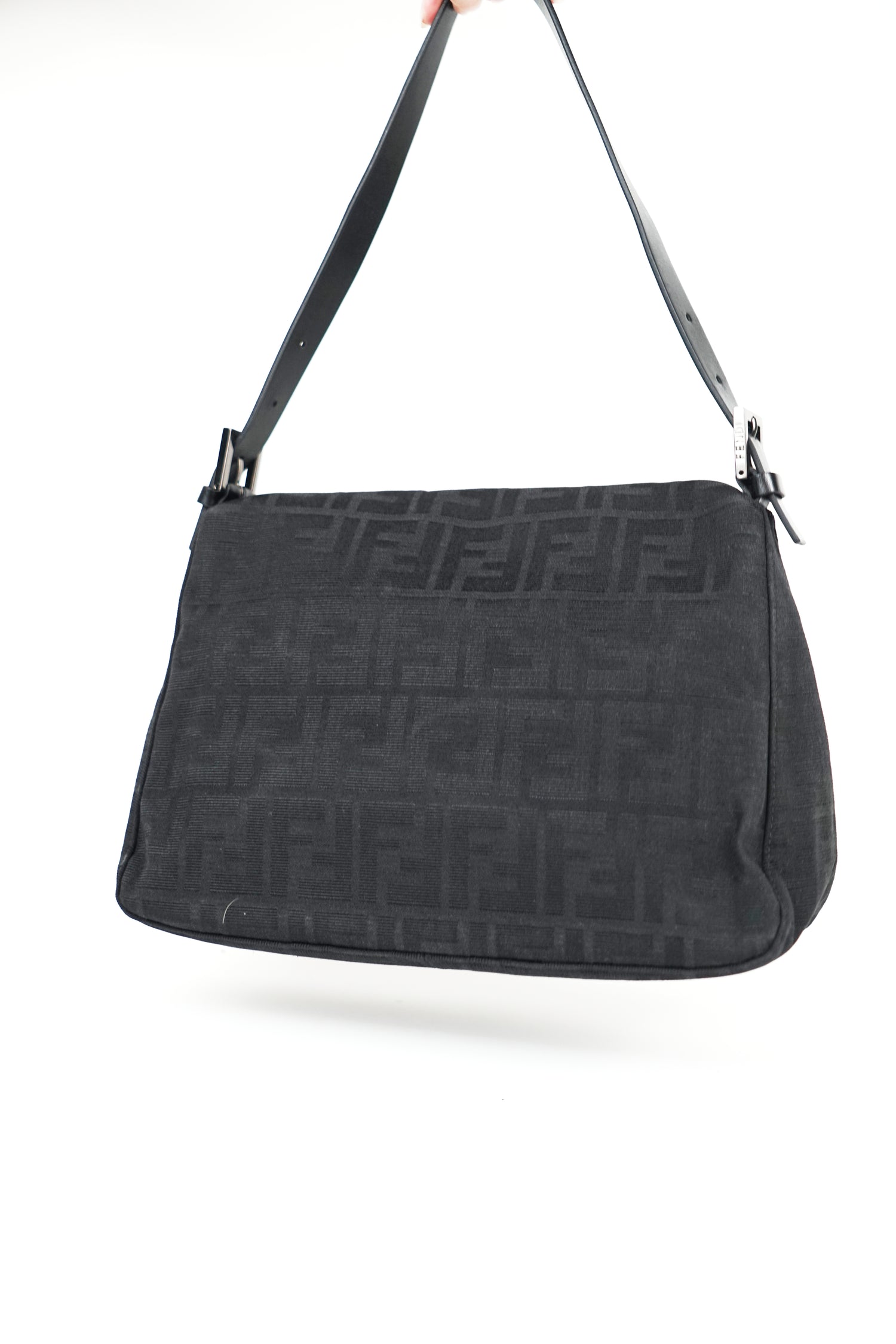 Fendi Black Zucca Canvas Mamma Bag