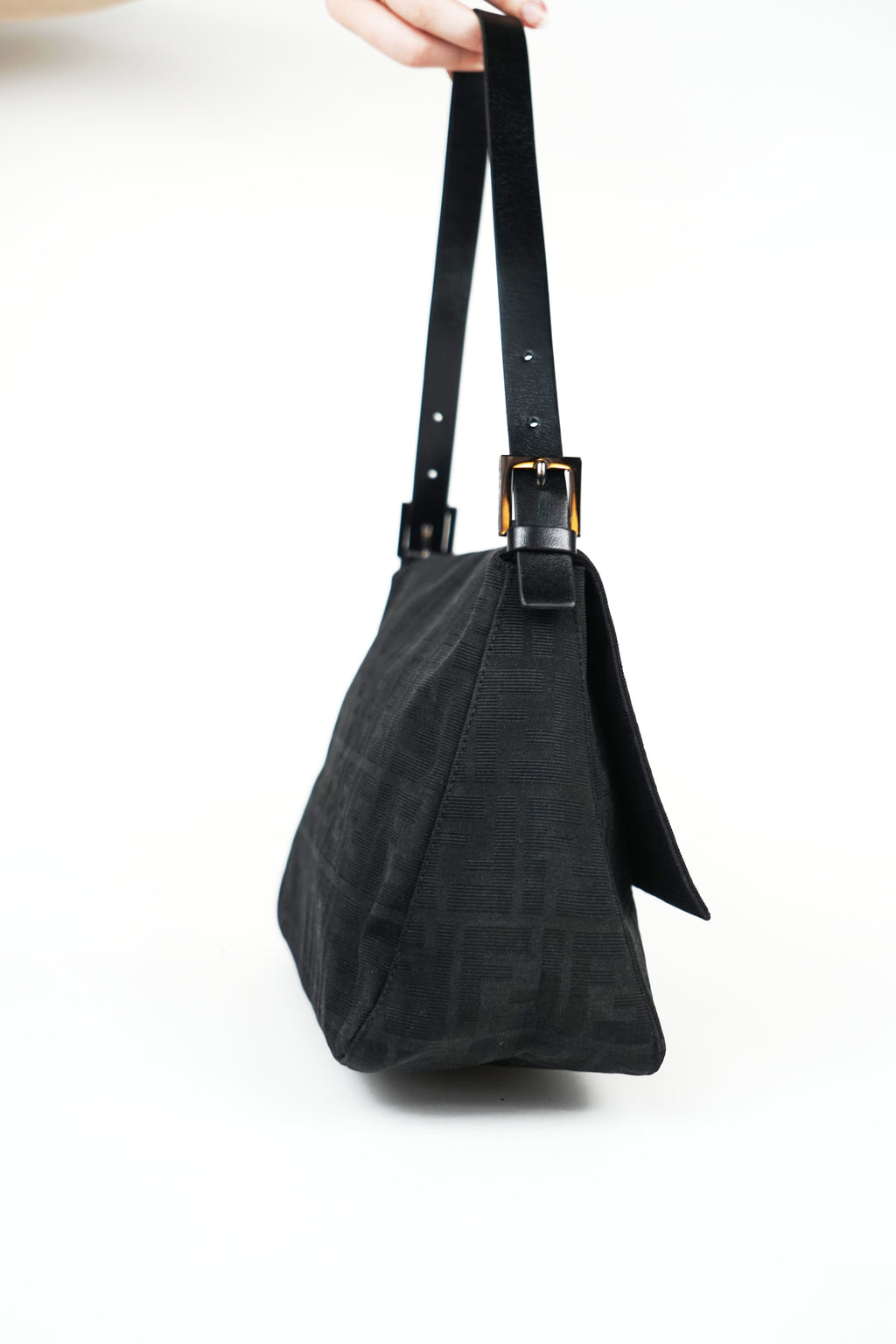 Fendi Black Zucca Canvas Mamma Bag