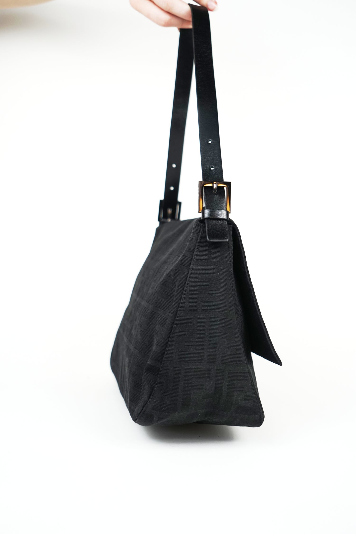 Fendi Black Zucca Canvas Mamma Bag