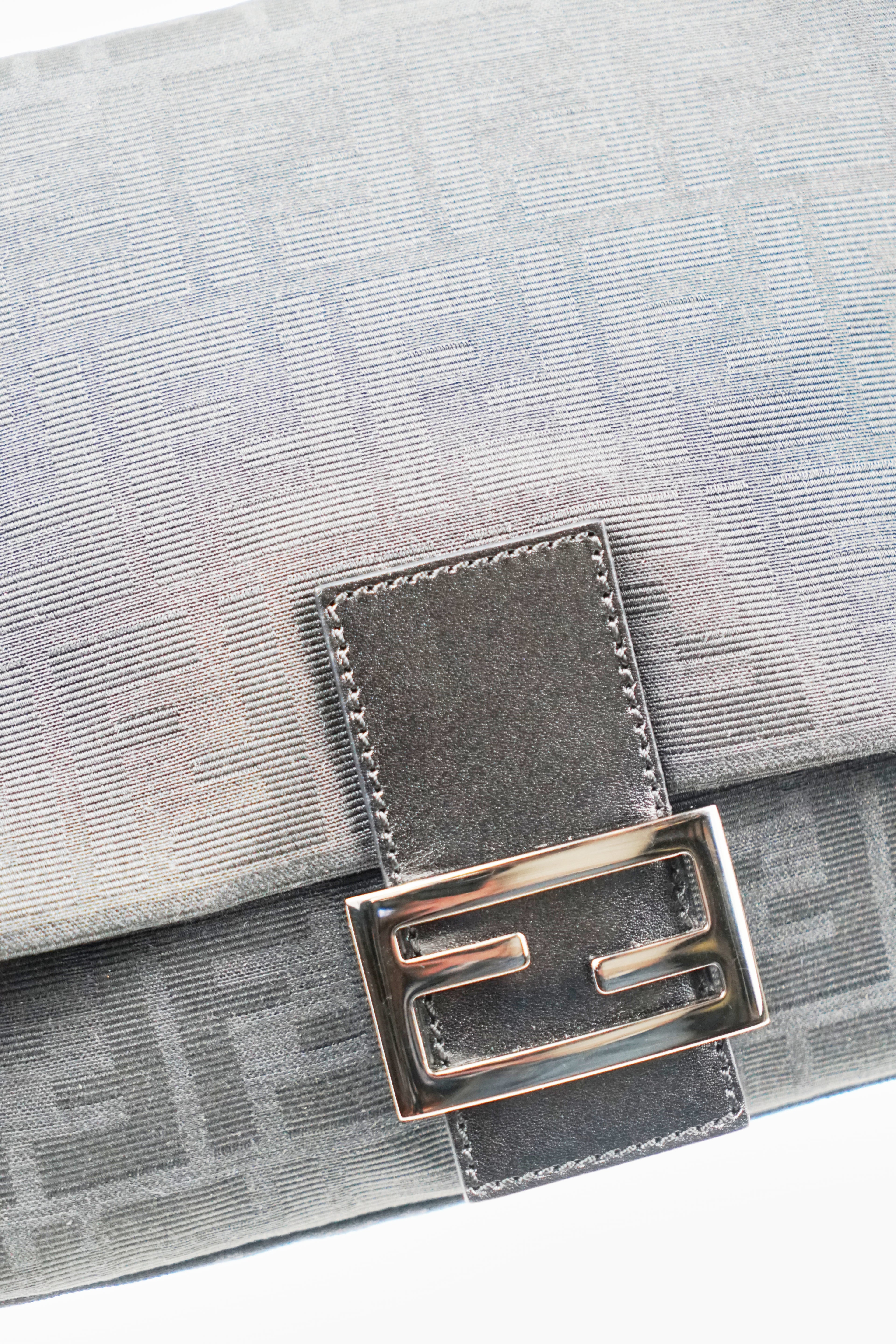 Fendi Black Zucca Canvas Mamma Bag