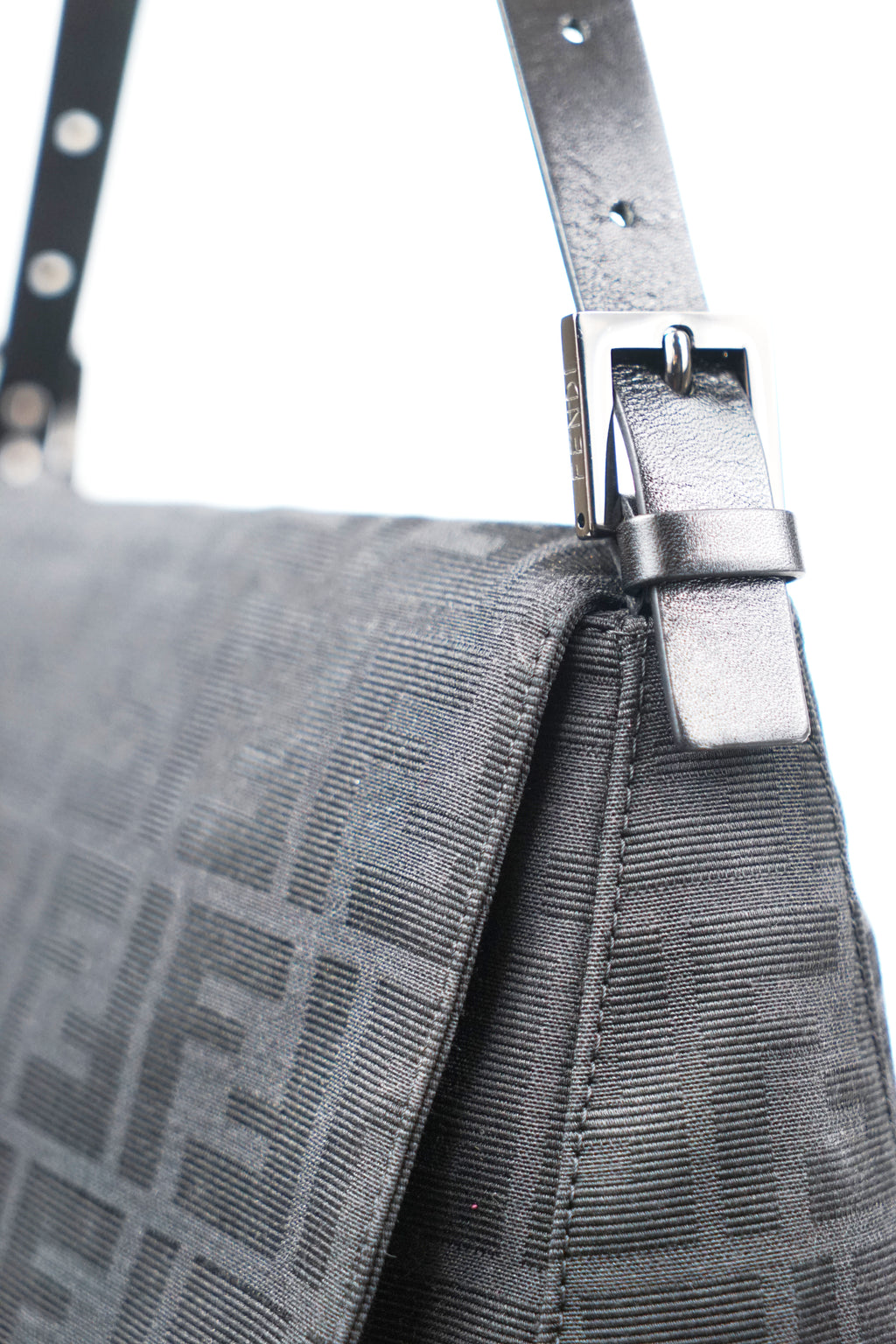 Fendi Black Zucca Canvas Mamma Bag