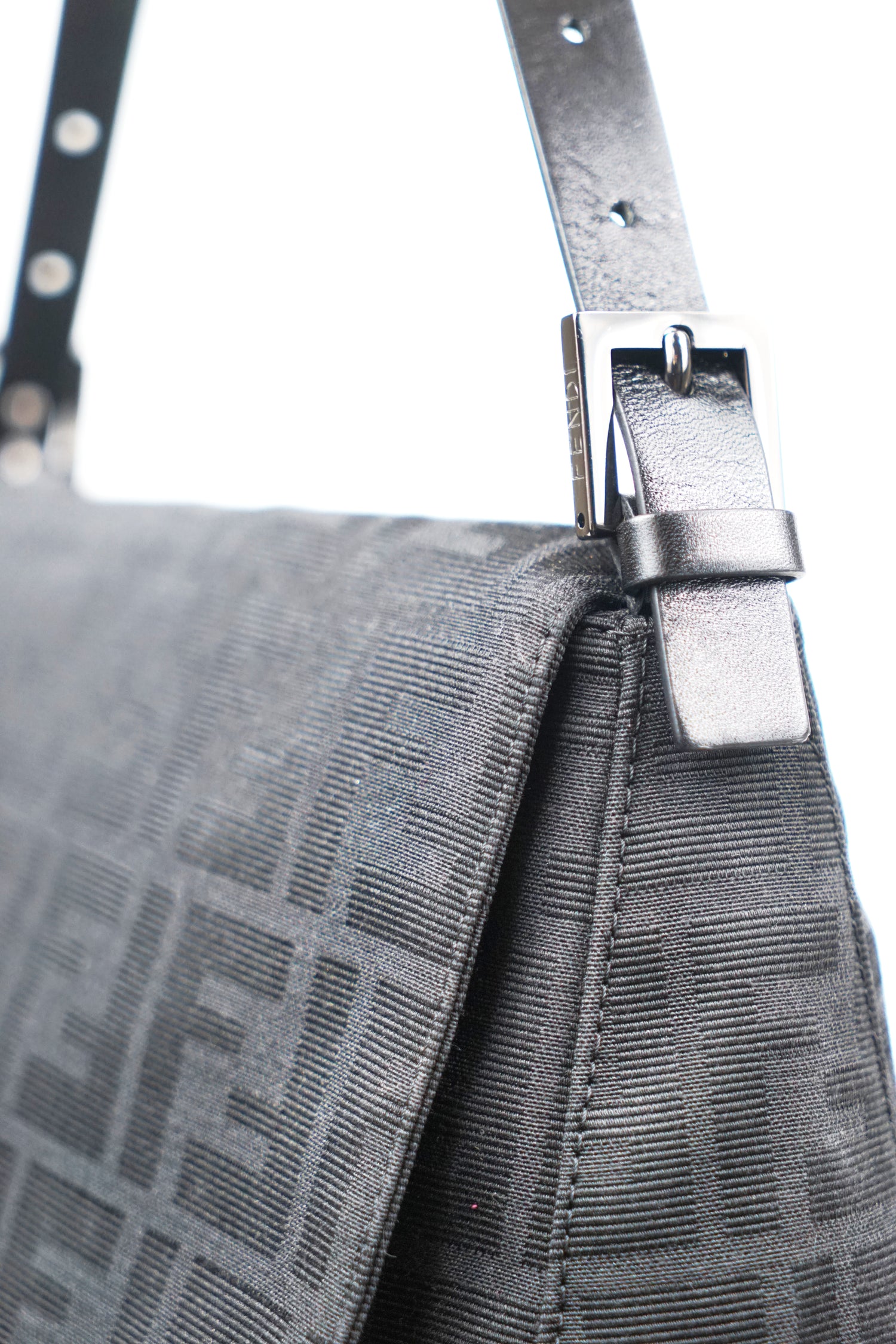 Fendi Black Zucca Canvas Mamma Bag