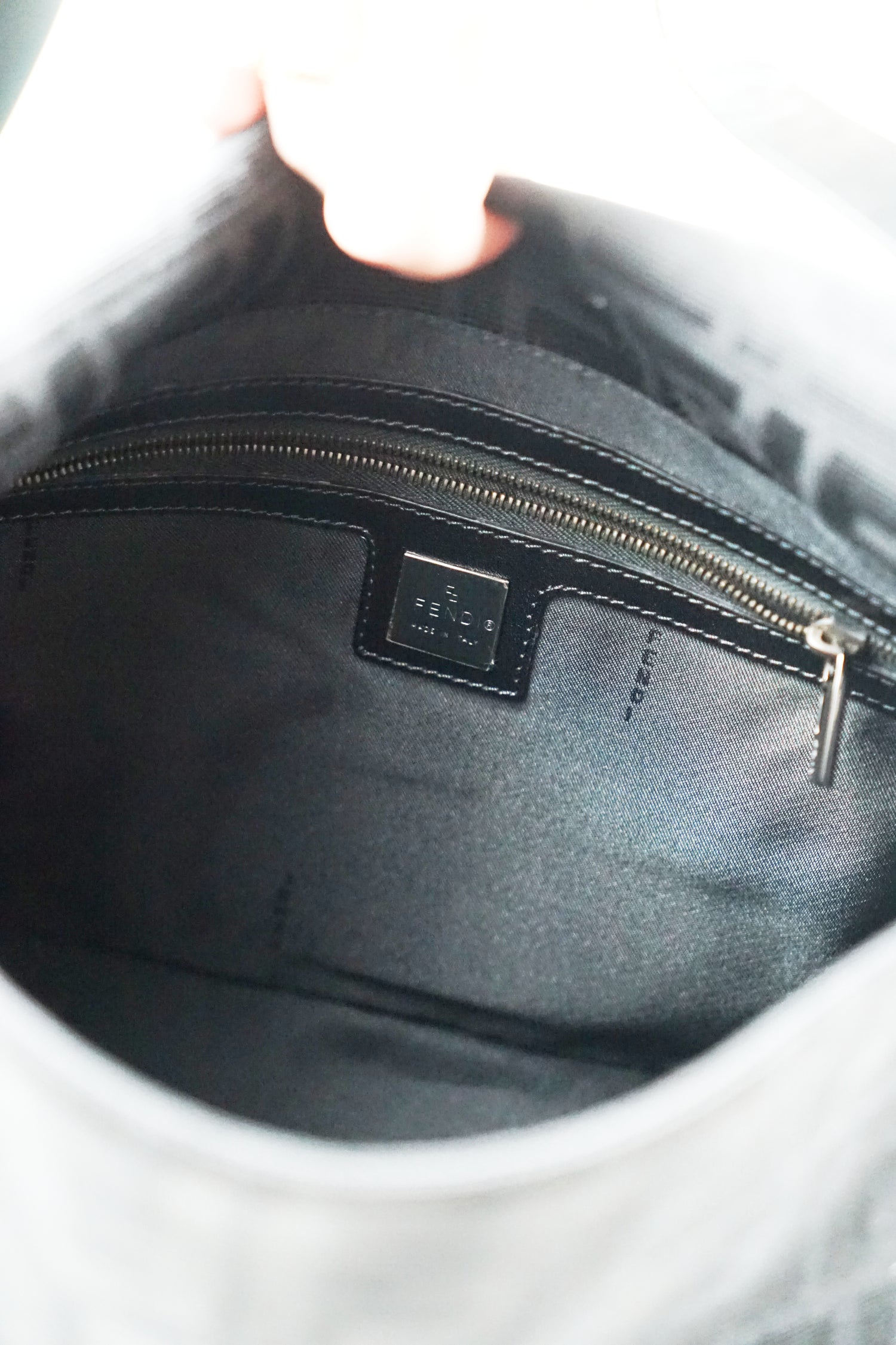 Fendi Black Zucca Canvas Mamma Bag