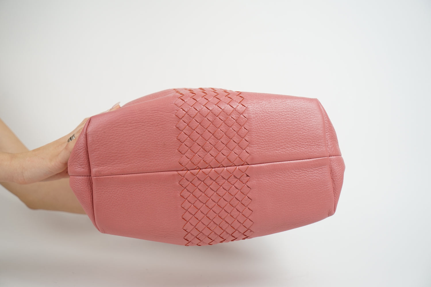 Bottega Pink Woven Leather Tote