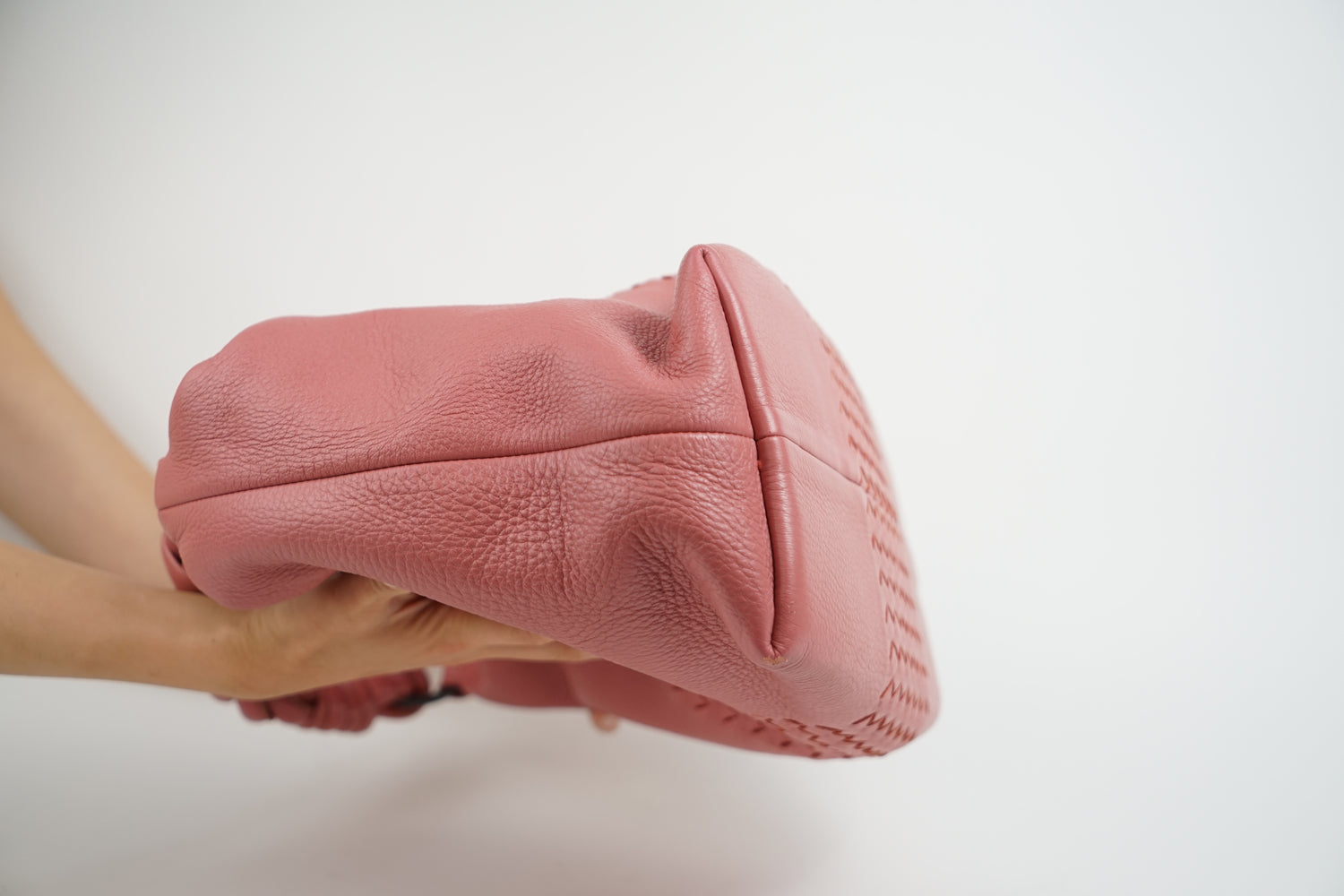 Bottega Pink Woven Leather Tote