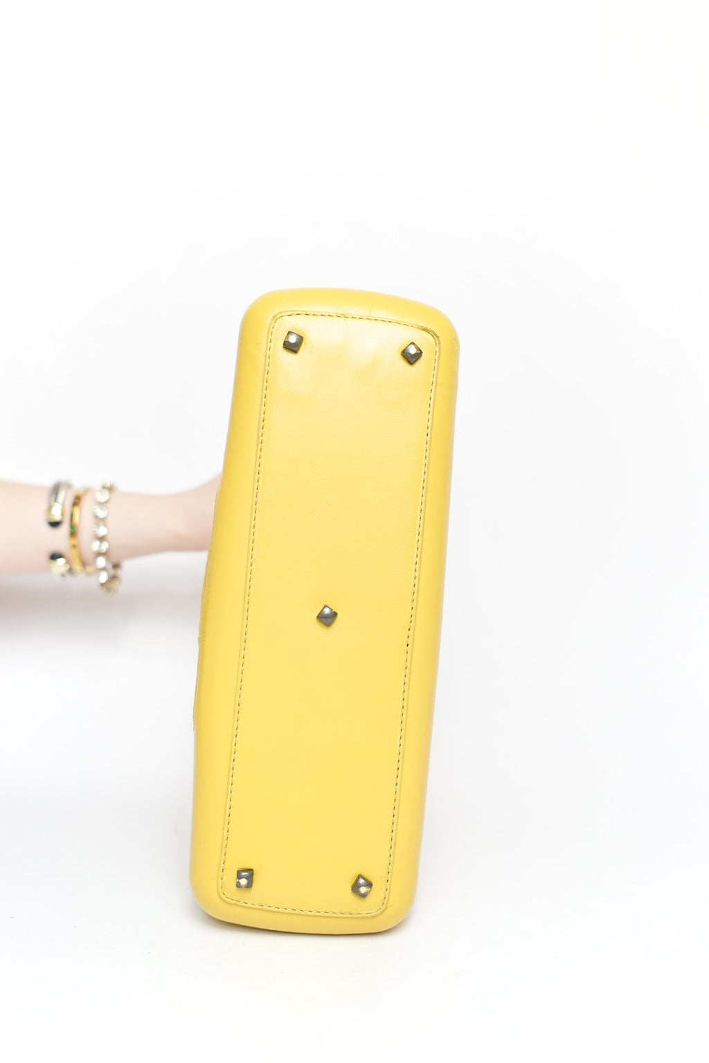 Bottega Venetta Yellow Intrecciato Leather Handbag