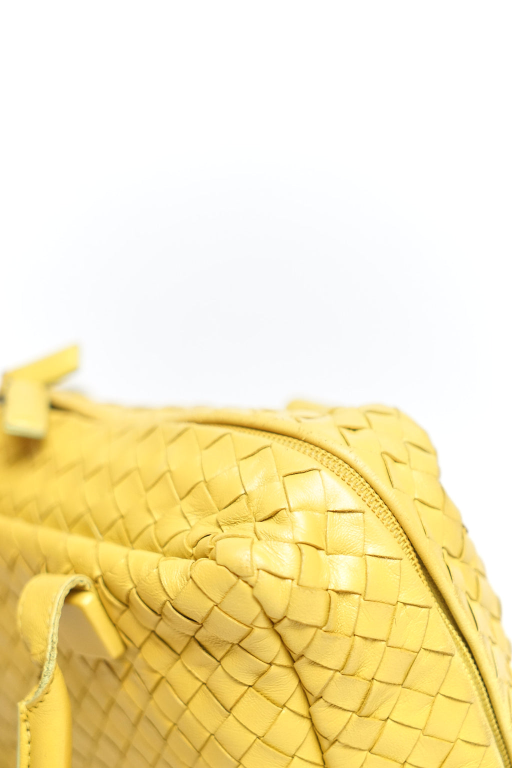 Bottega Venetta Yellow Intrecciato Leather Handbag