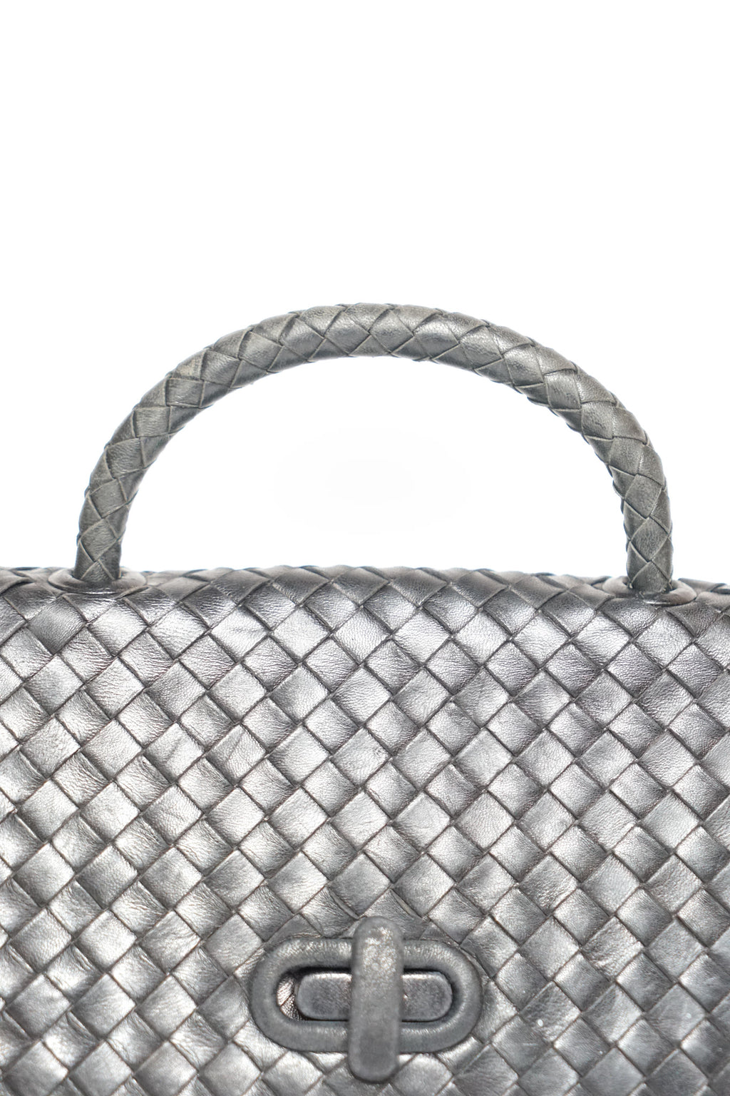 Bottega Veneta Black Inrecciato Top Handle Bag