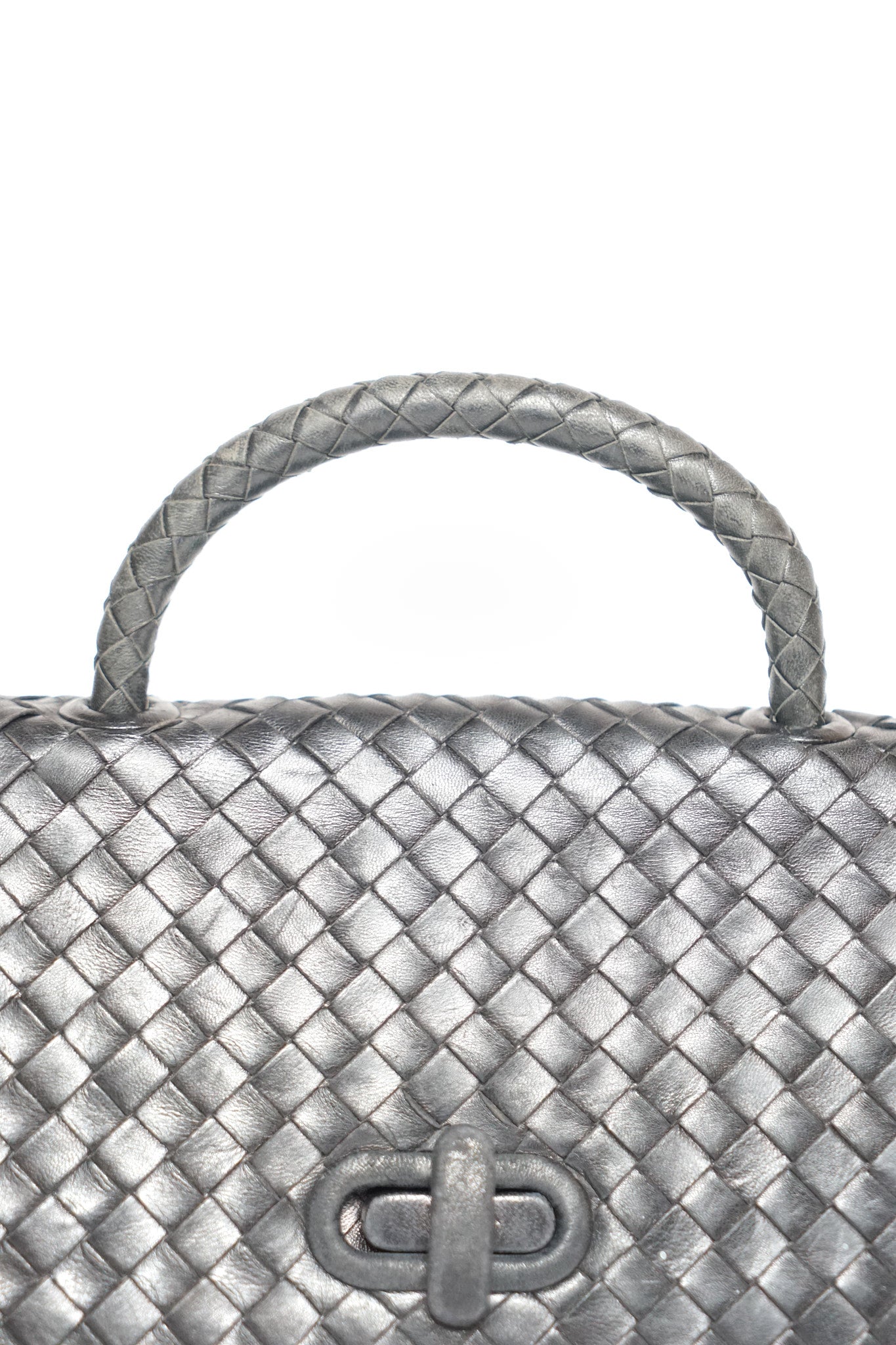 Bottega Veneta Black Inrecciato Top Handle Bag