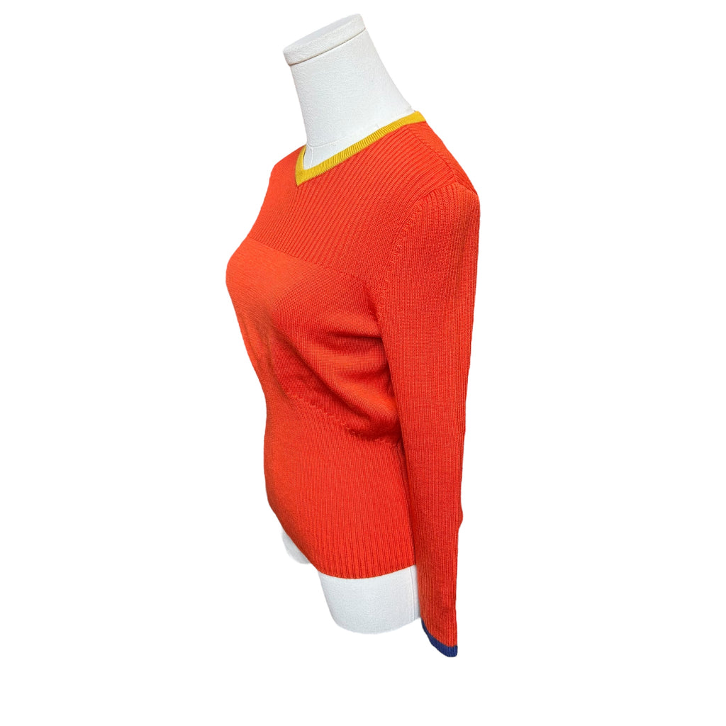 YSL Orange Color Block Sweater