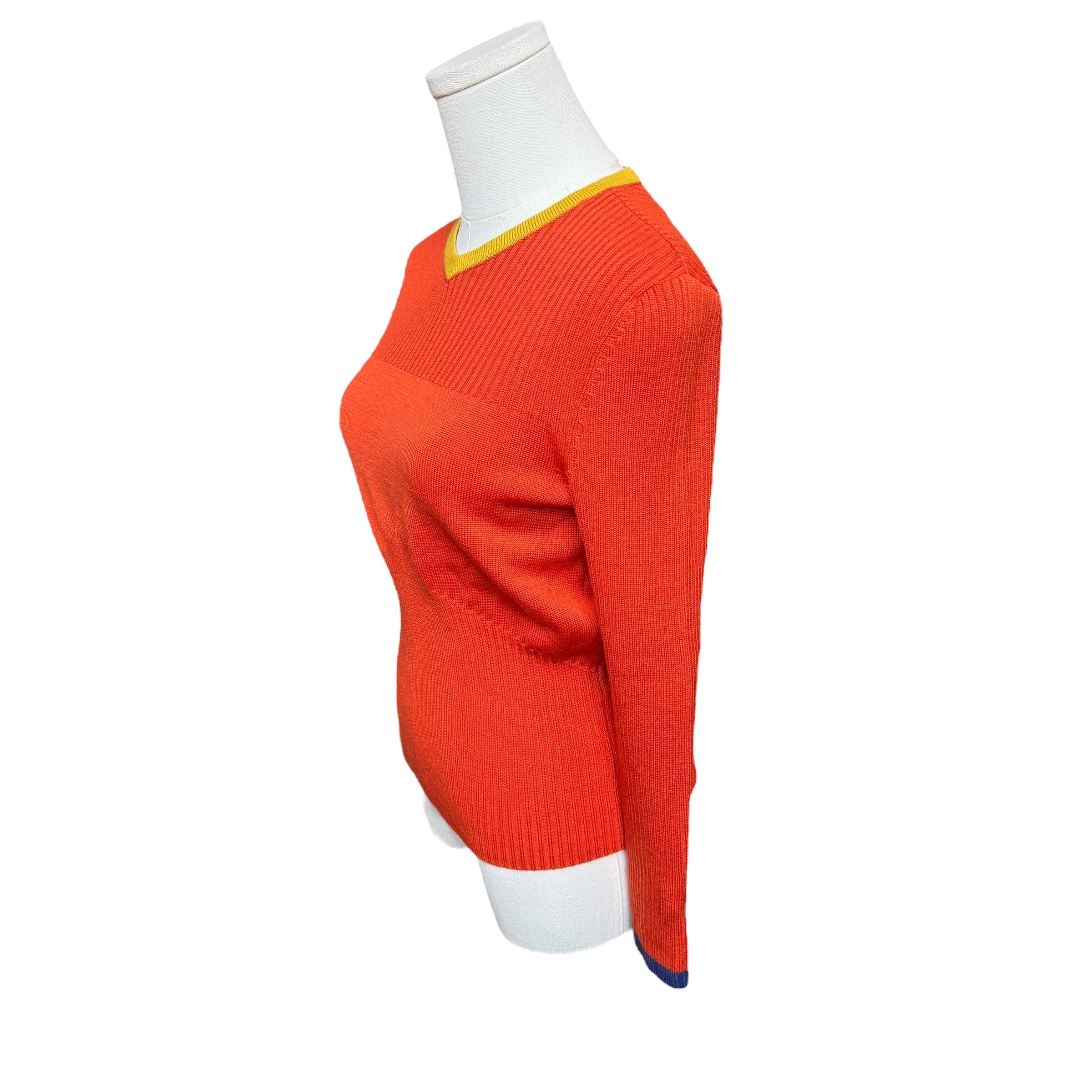 YSL Orange Color Block Sweater