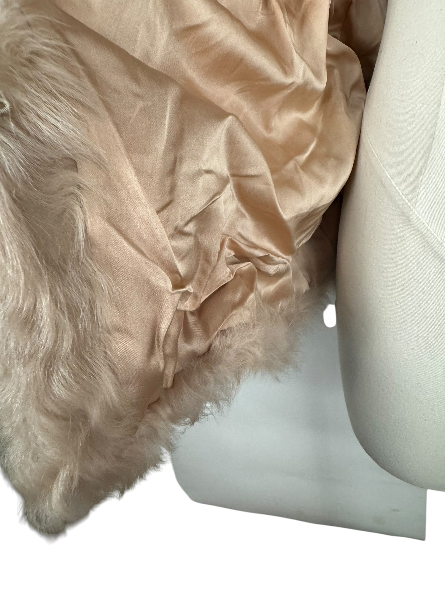 Vintage Tan Curly Lamb Fur Coat