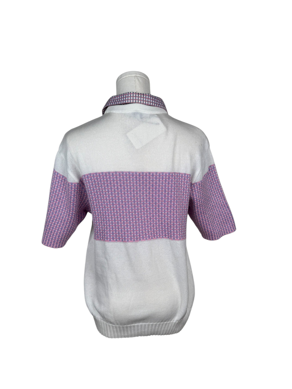 Christian Dior Sports White and Purple Knit Polo