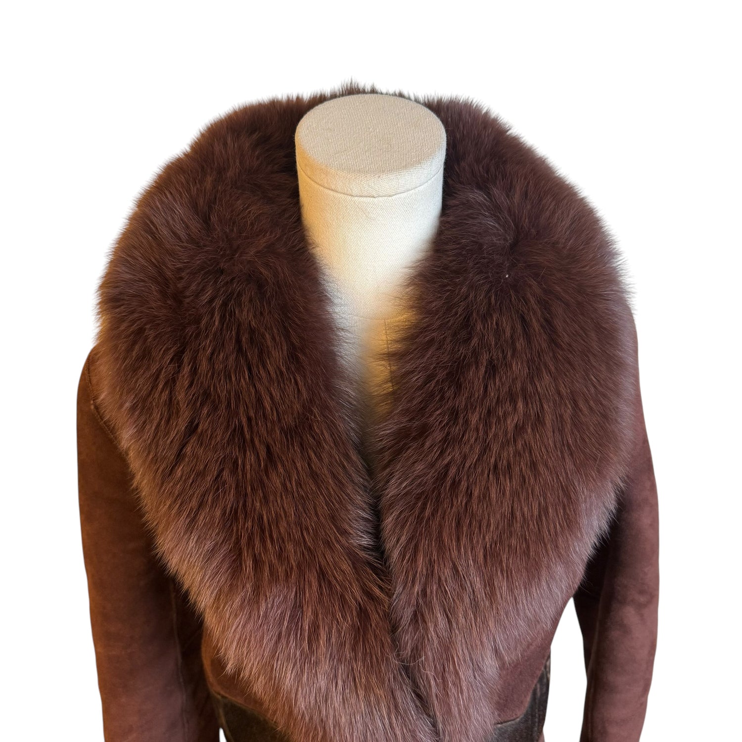 Burgundy Vintage Fur Jacket