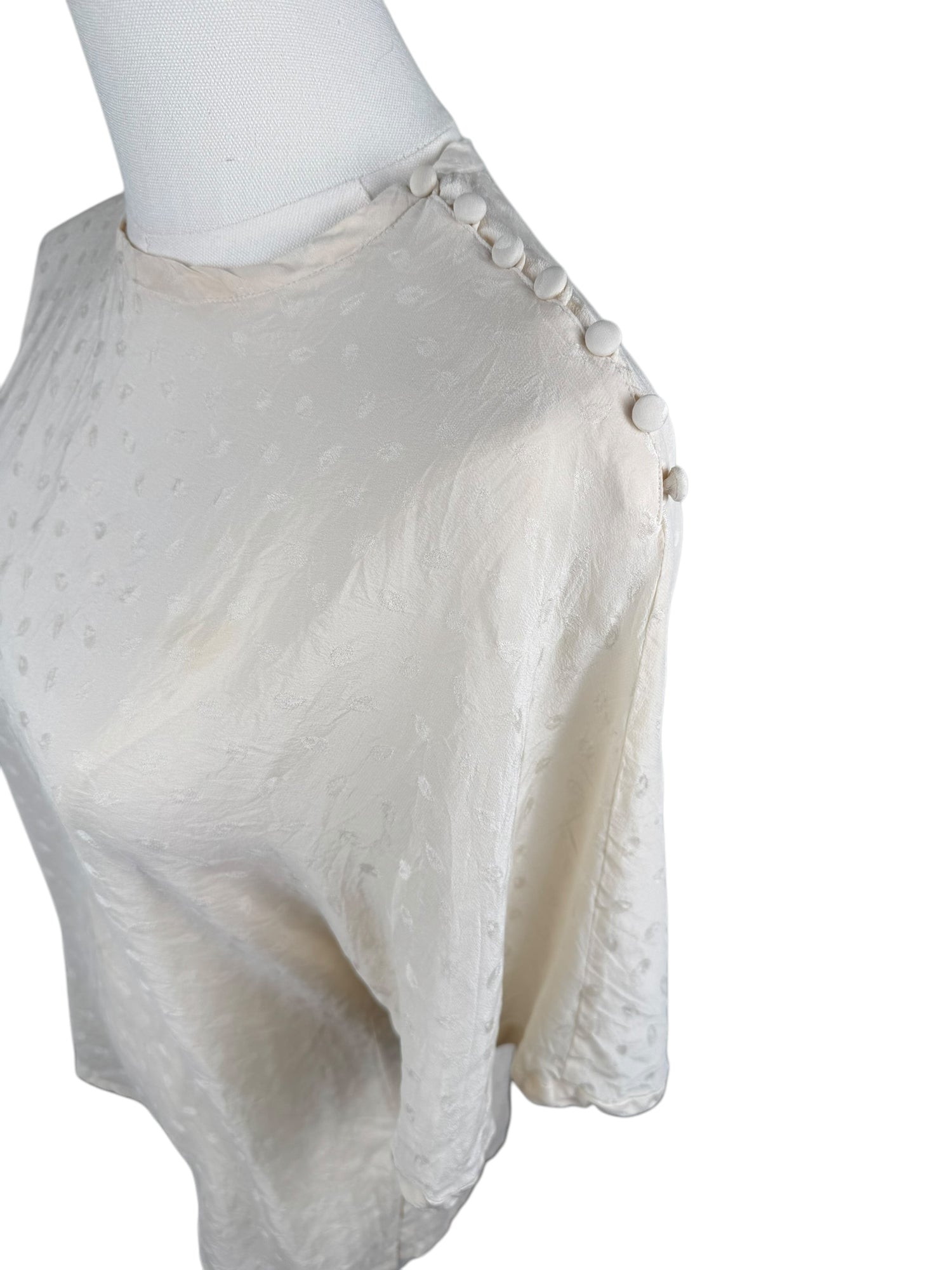 True Vintage Cream Silk Blouse