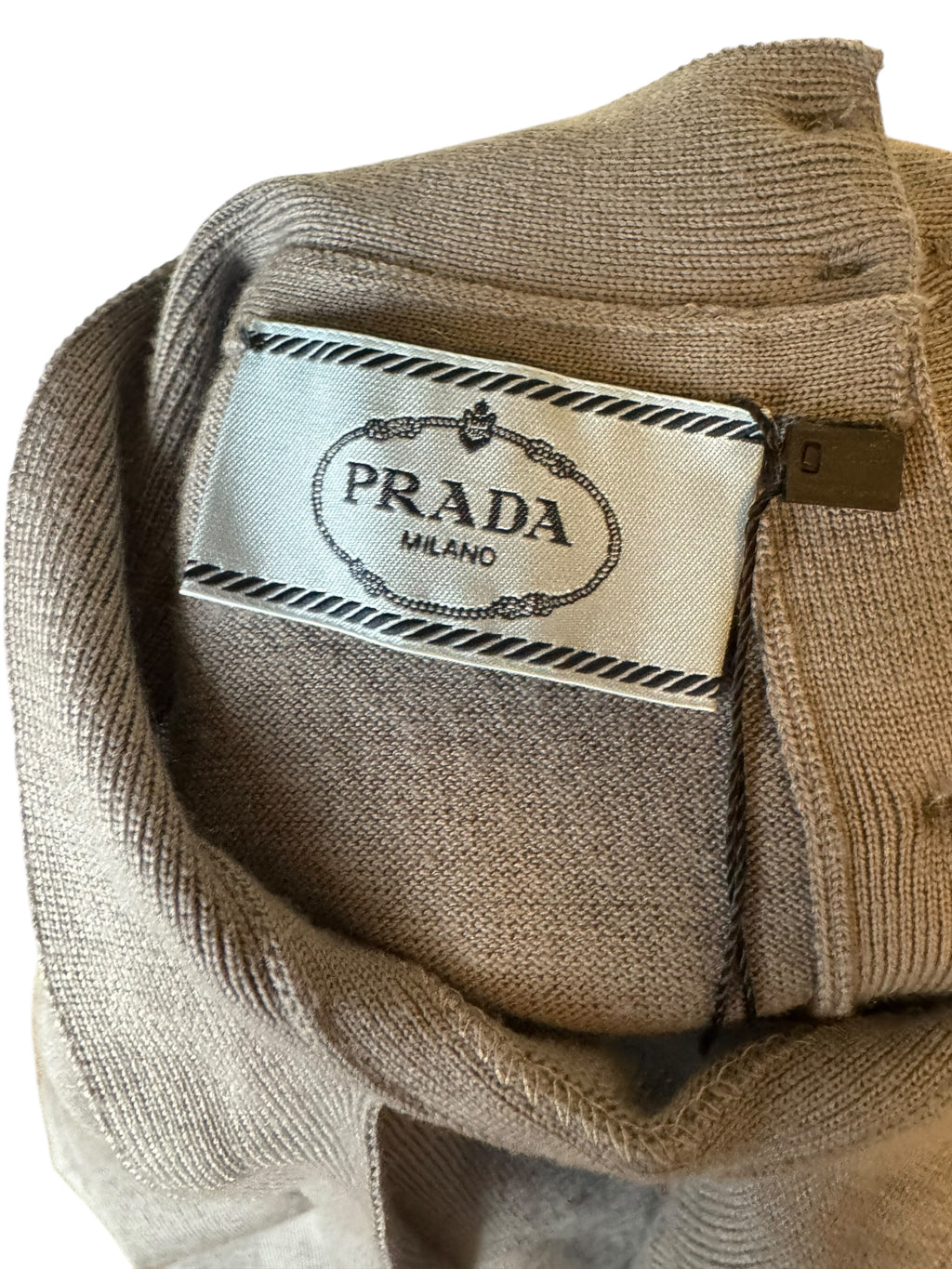 Prada Grey Front Tie Short Sleeve Sweater