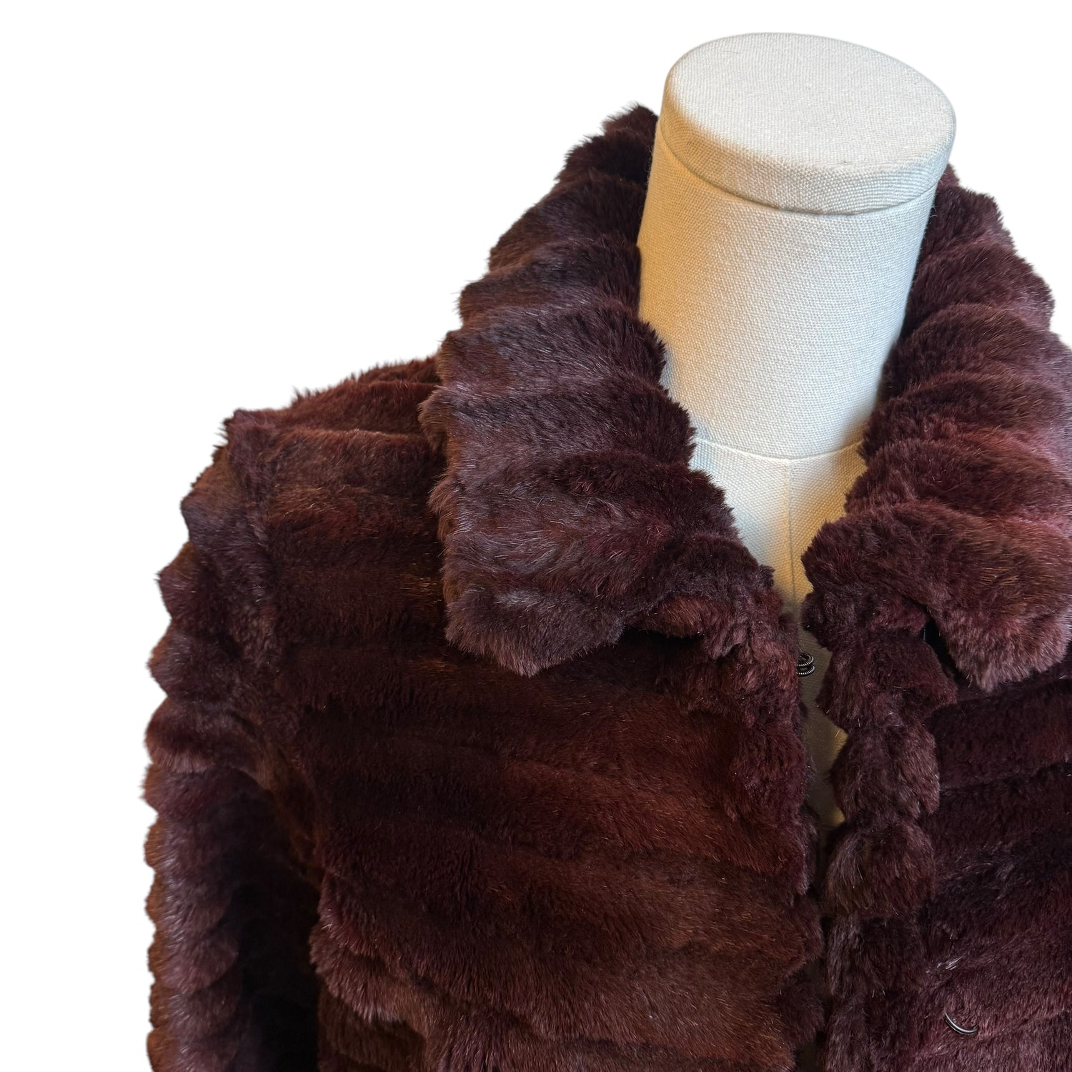 Burgundy Vintage Fur Jacket