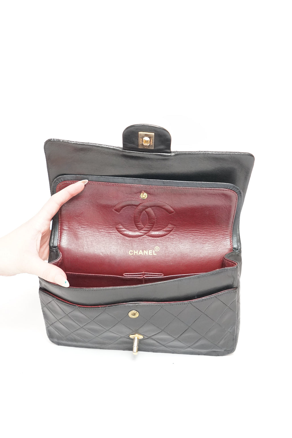 Chanel Black Lambskin Classic Double Flap Bag