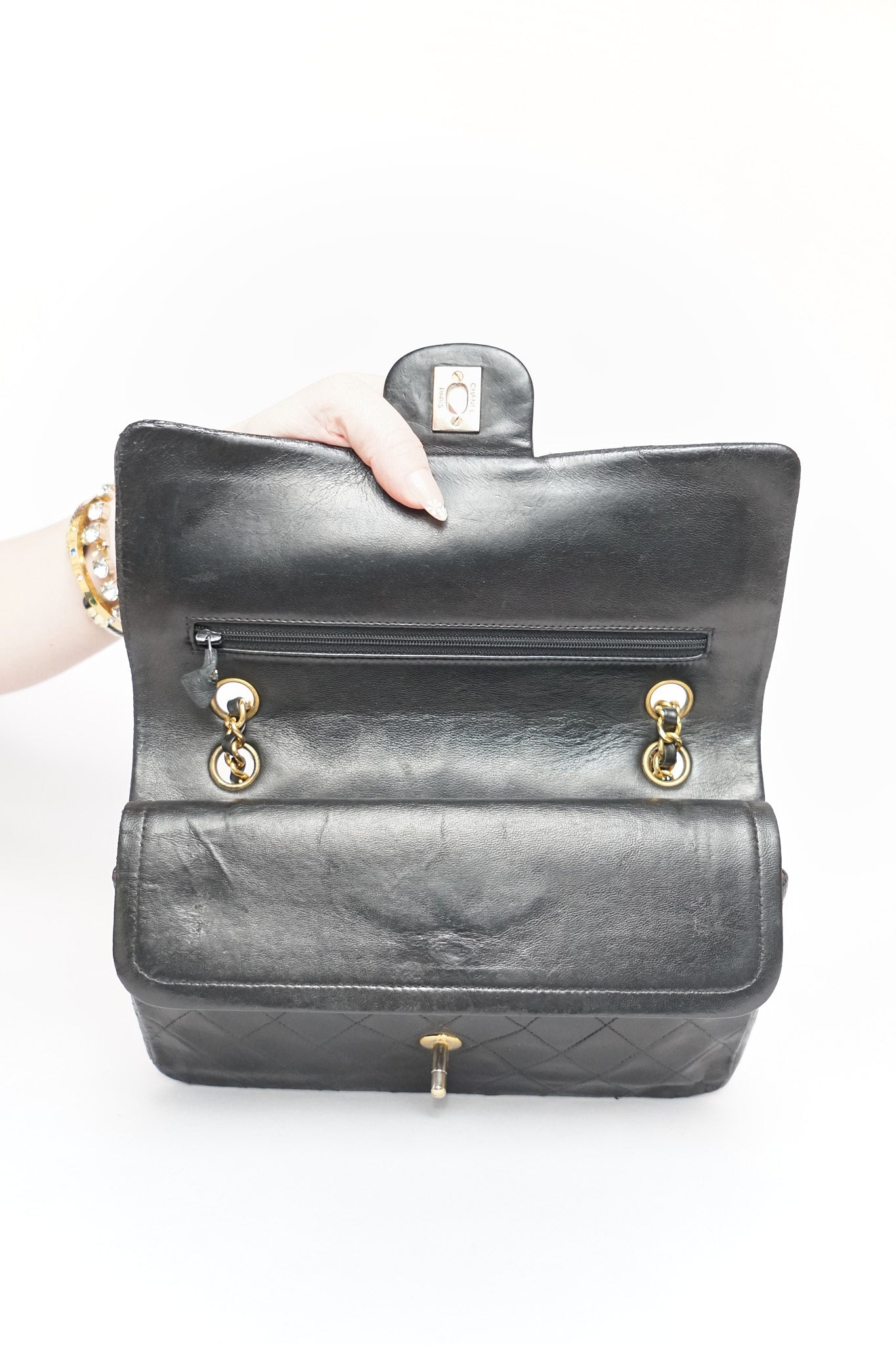 Chanel Black Lambskin Classic Double Flap Bag