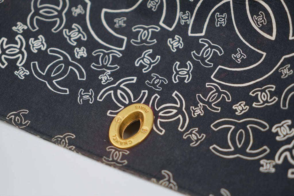 Chanel Bandana Printed Canvas and Rattan Bag, 2000's