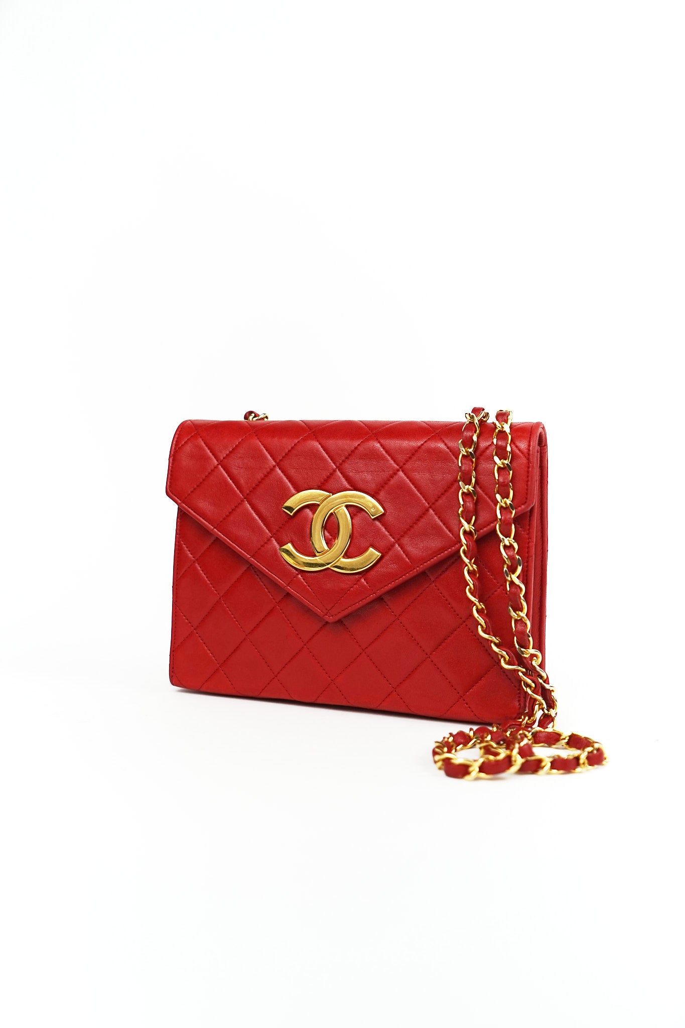 Chanel Red Lambskin CC Crossbody