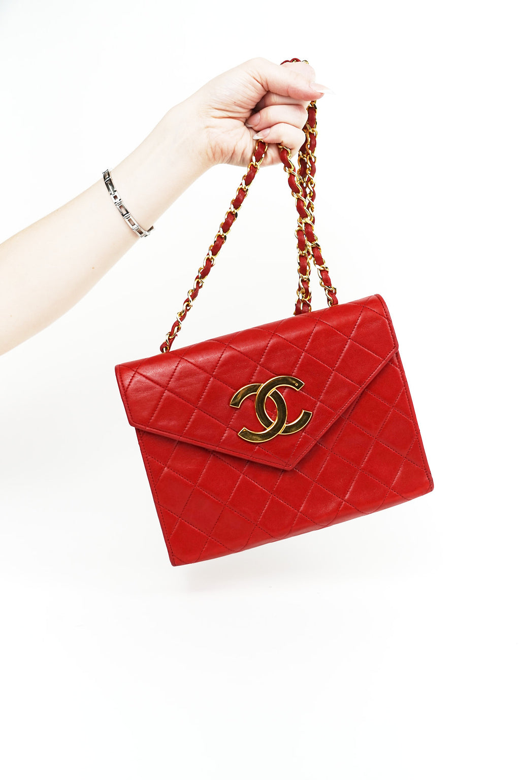Chanel Red Lambskin CC Crossbody