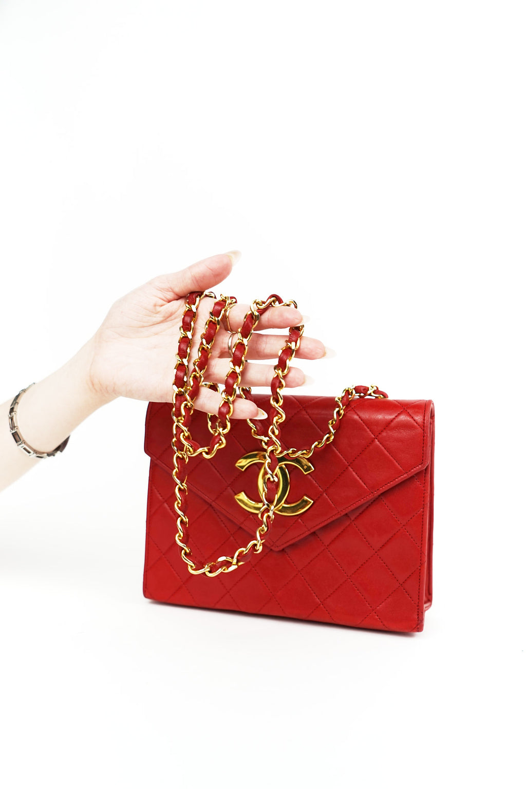 Chanel Red Lambskin CC Crossbody