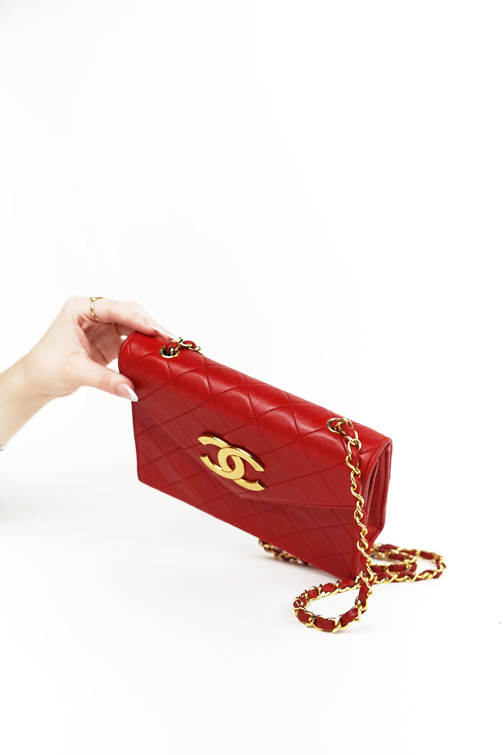 Chanel Red Lambskin CC Crossbody