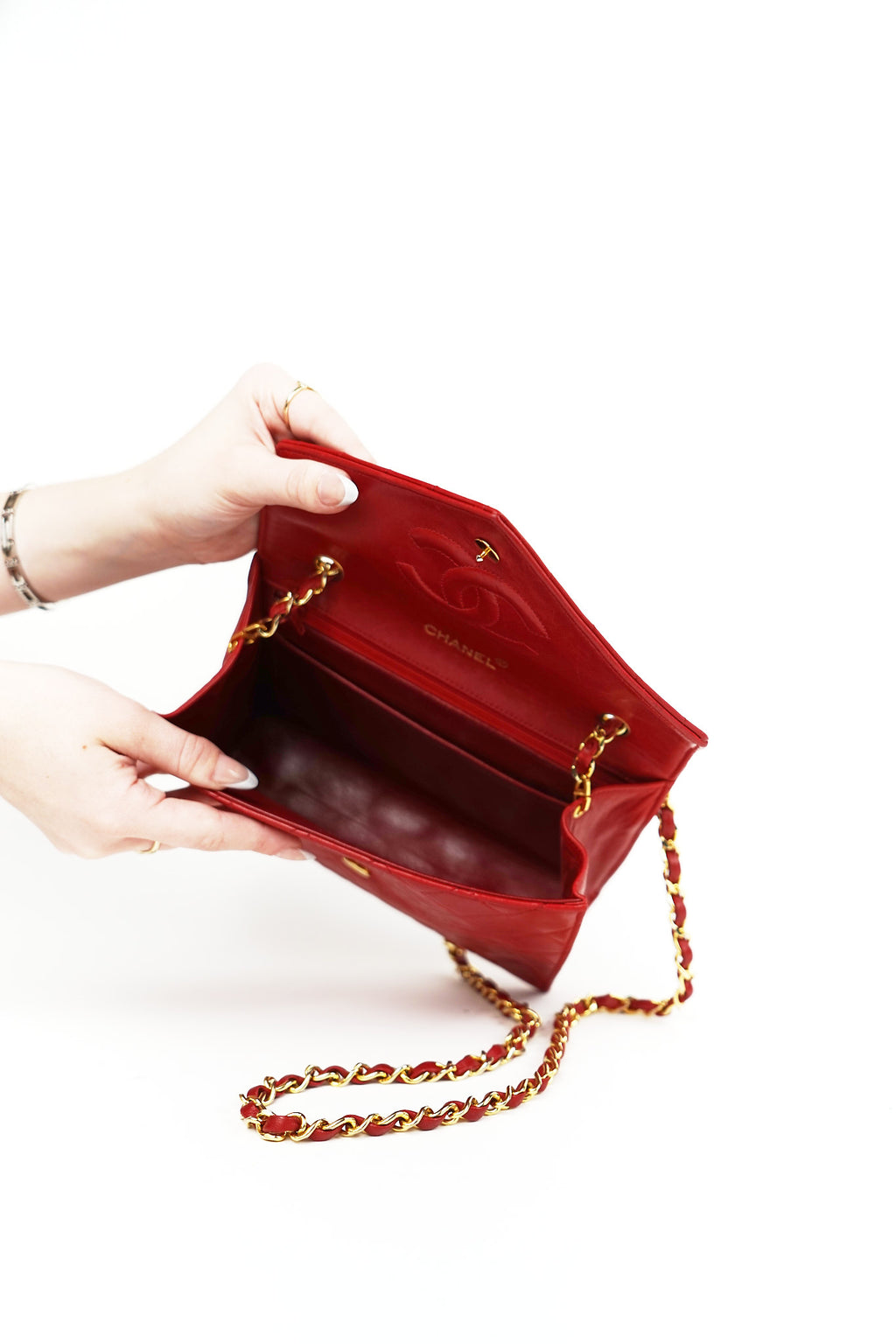 Chanel Red Lambskin CC Crossbody