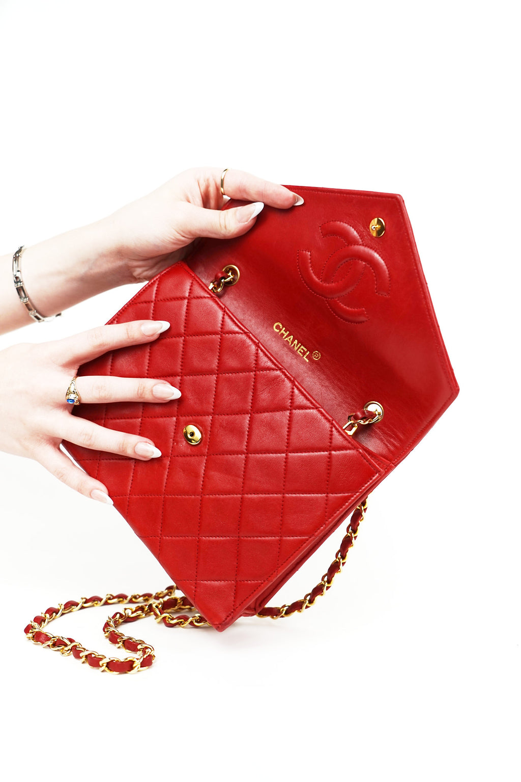 Chanel Red Lambskin CC Crossbody
