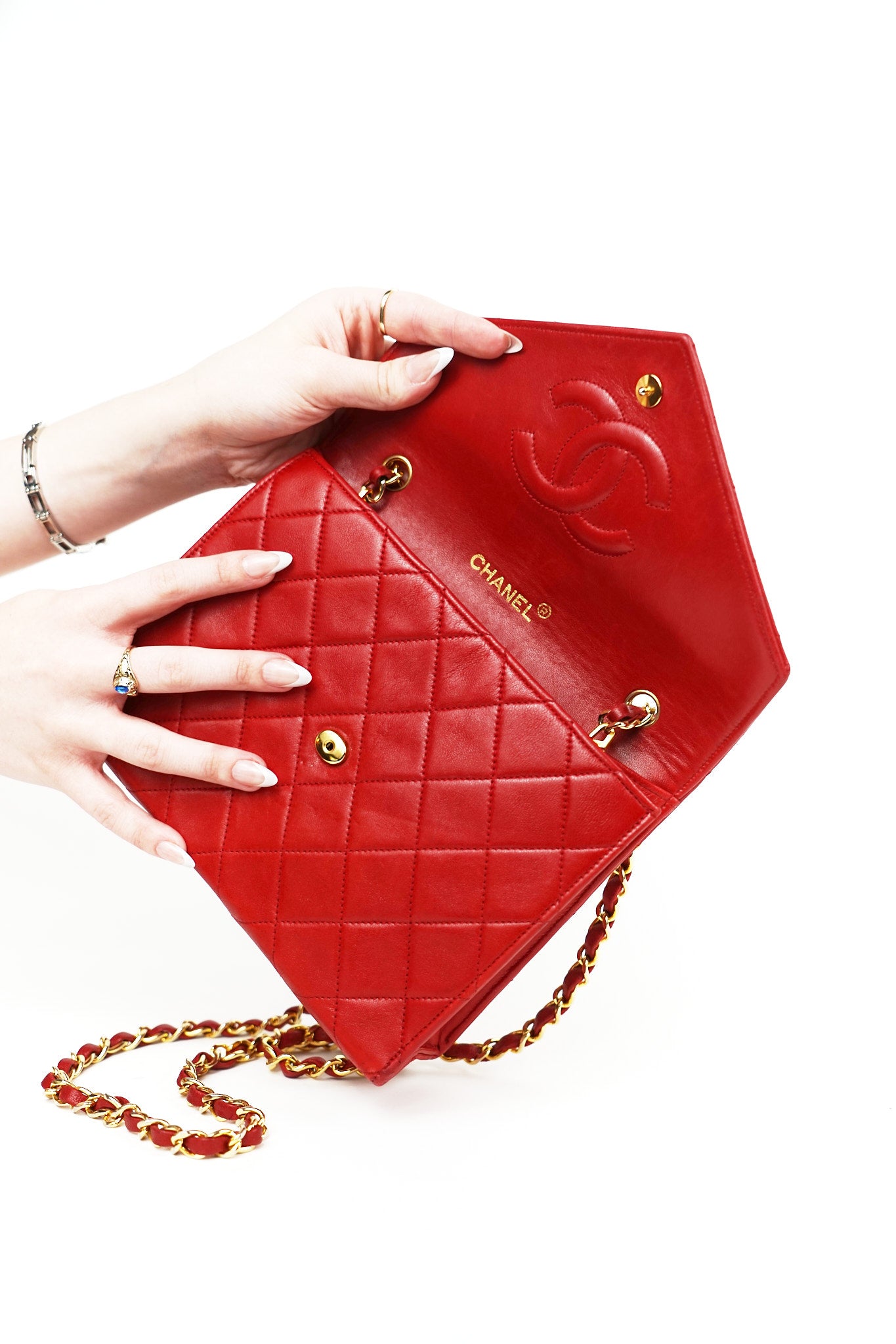 Chanel Red Lambskin CC Crossbody