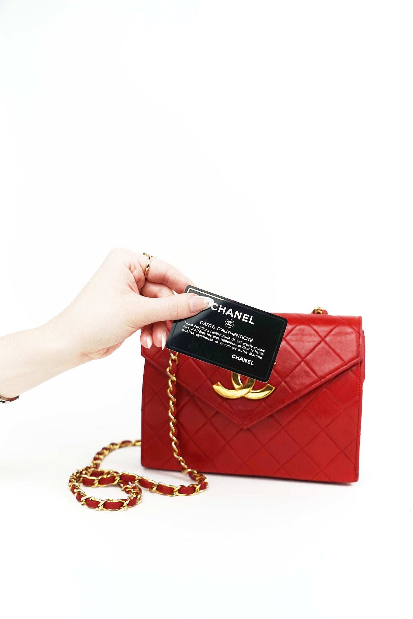 Chanel Red Lambskin CC Crossbody