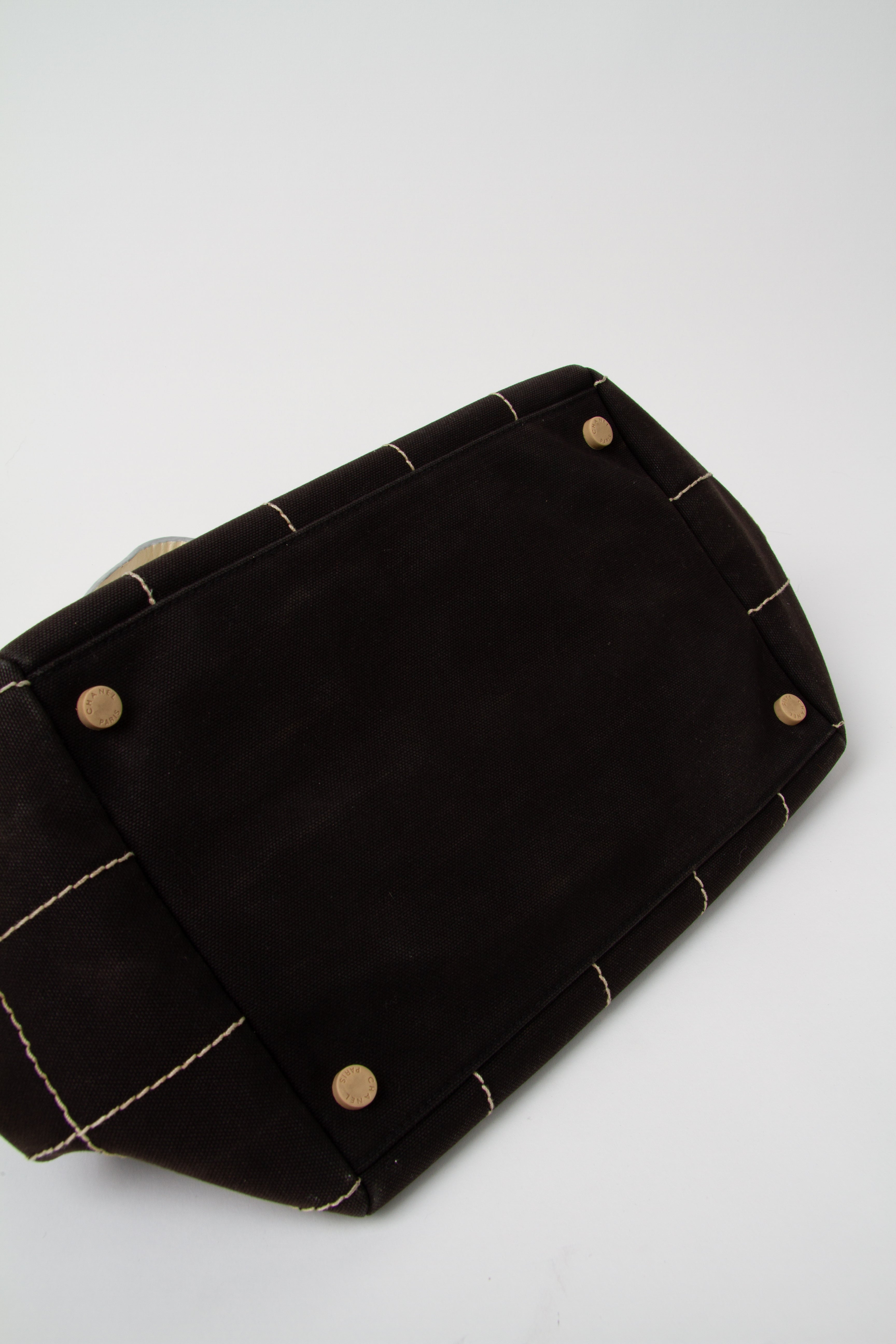 Vintage Chanel Black Square Stitch Boston Bag