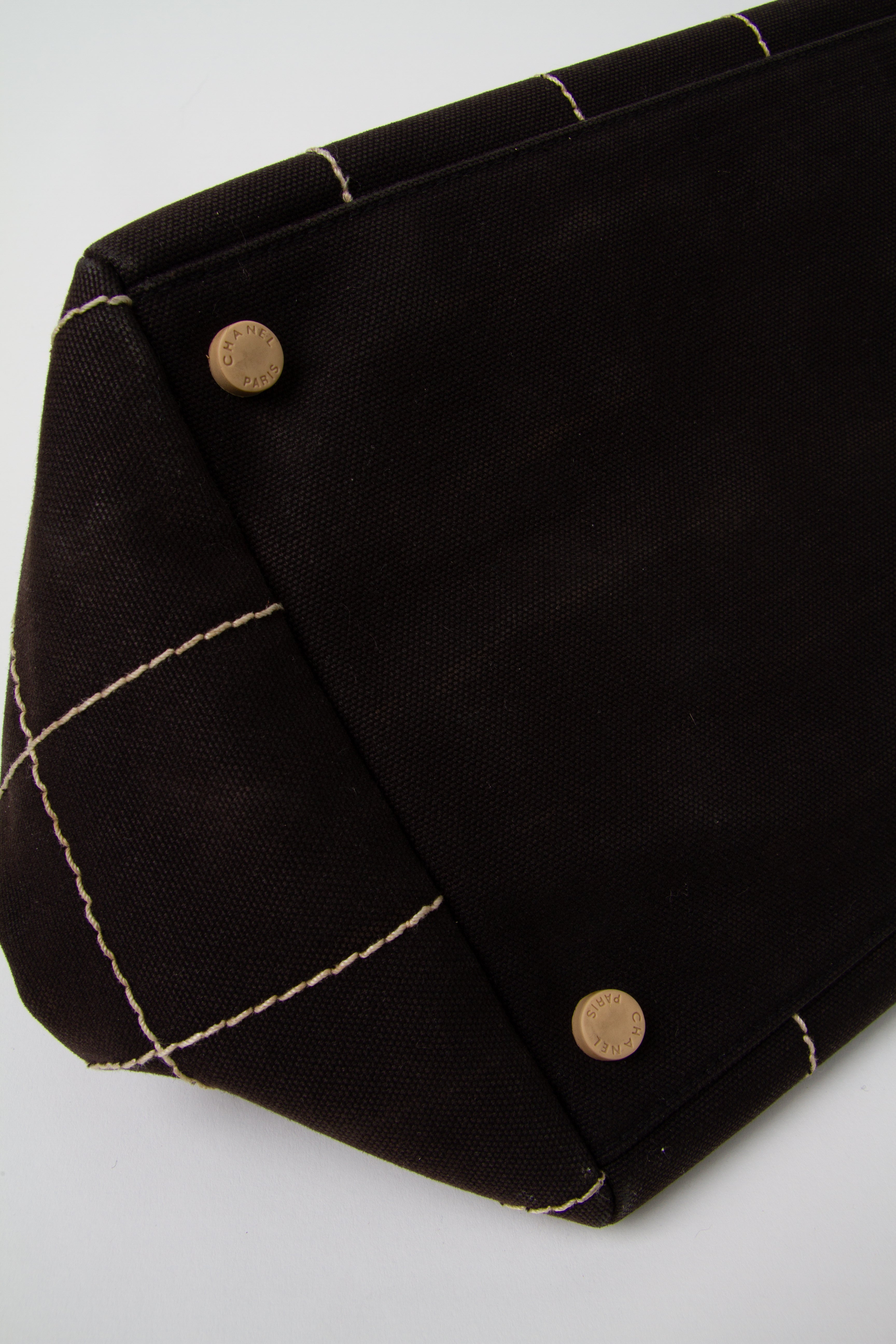 Vintage Chanel Black Square Stitch Boston Bag